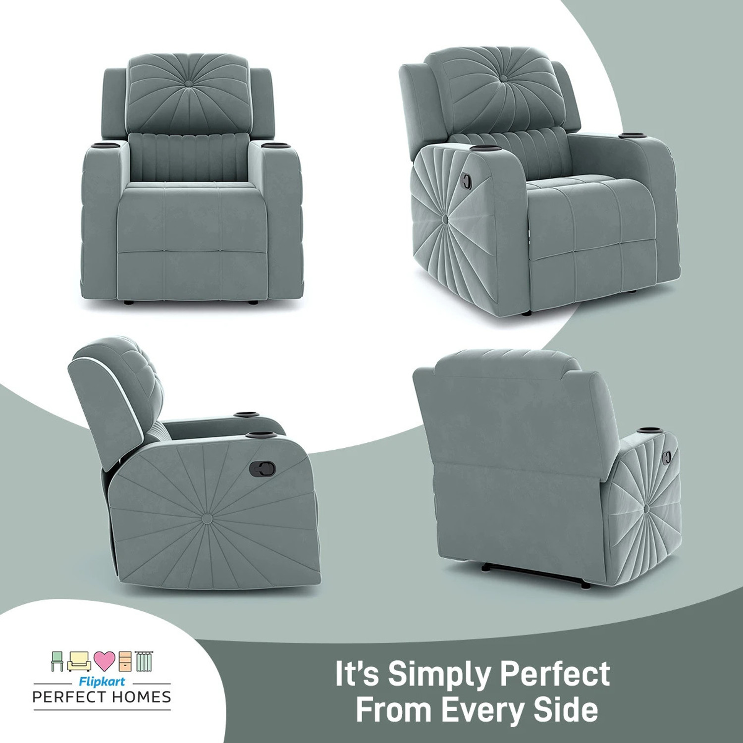 Image of Flipkart Perfect Homes Fabric Manual Recliner