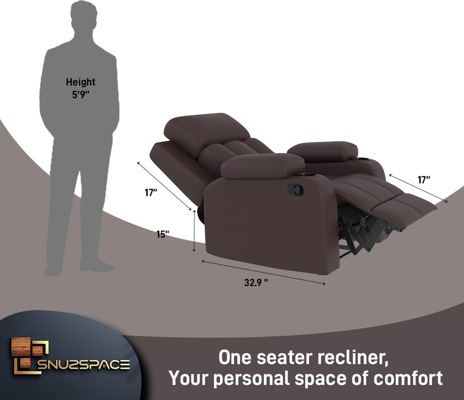 Image of SNUZSPACE Leatherette Manual Recliner