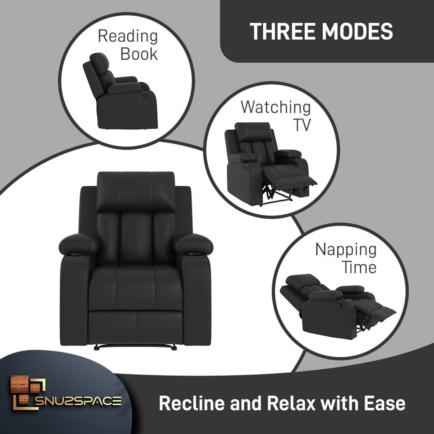 Image of SNUZSPACE Leatherette Manual Recliner