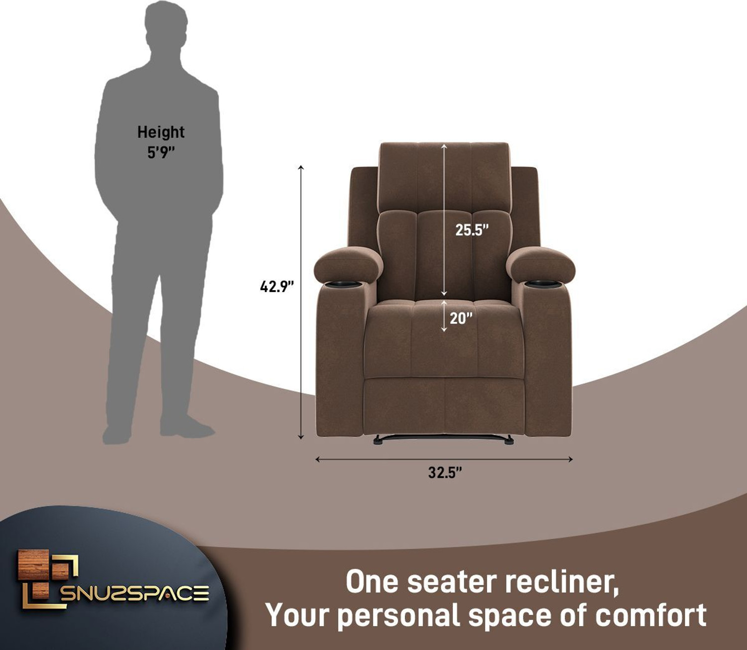 Image of SNUZSPACE Fabric Manual Recliner