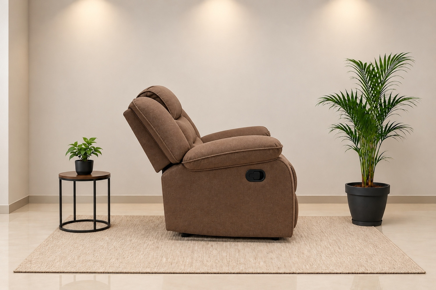 Image of Homley International Fabric Manual Recliner (Finish Color - Brown, Knock Down)