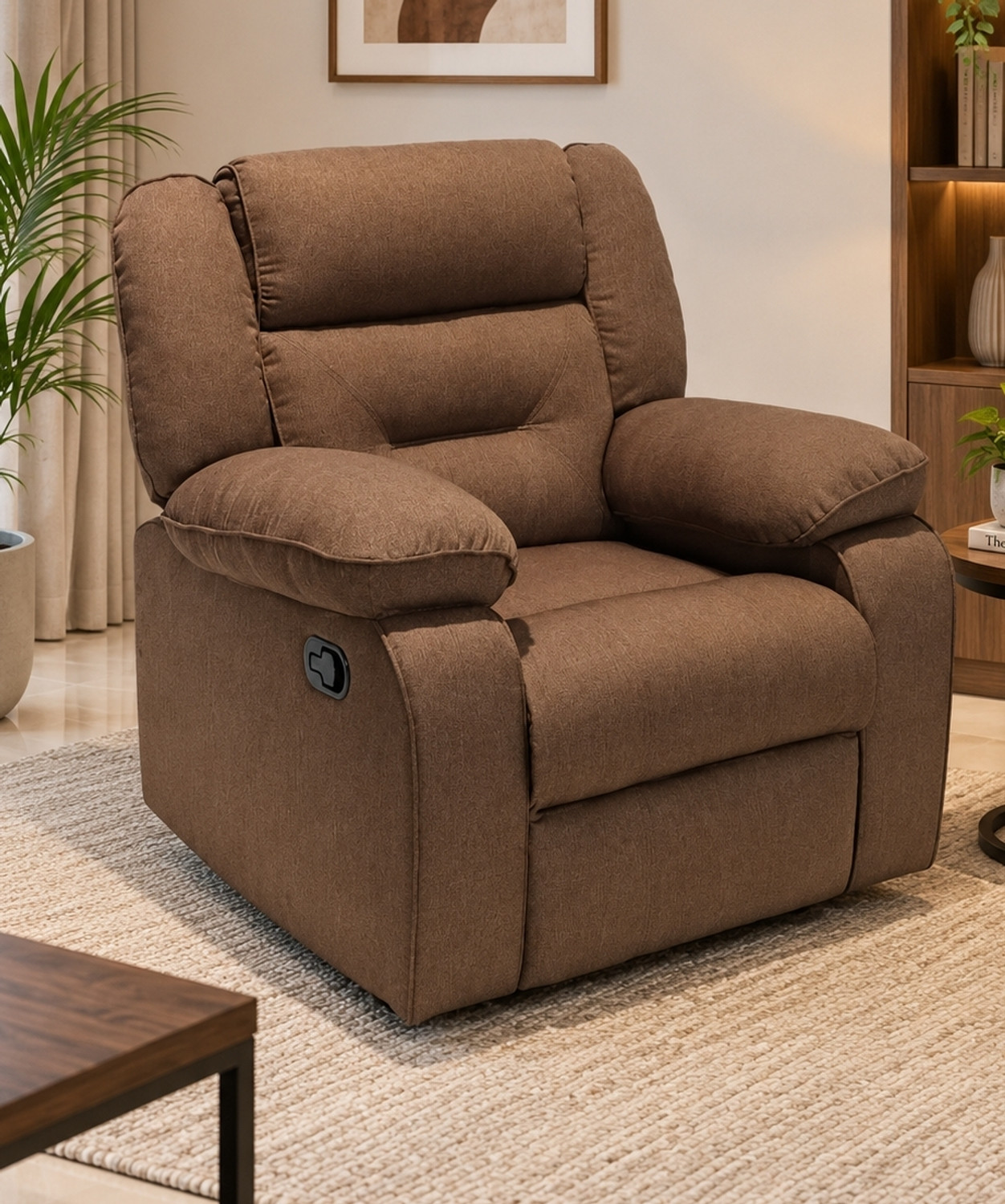 Image of Homley International Fabric Manual Recliner (Finish Color - Brown, Knock Down)