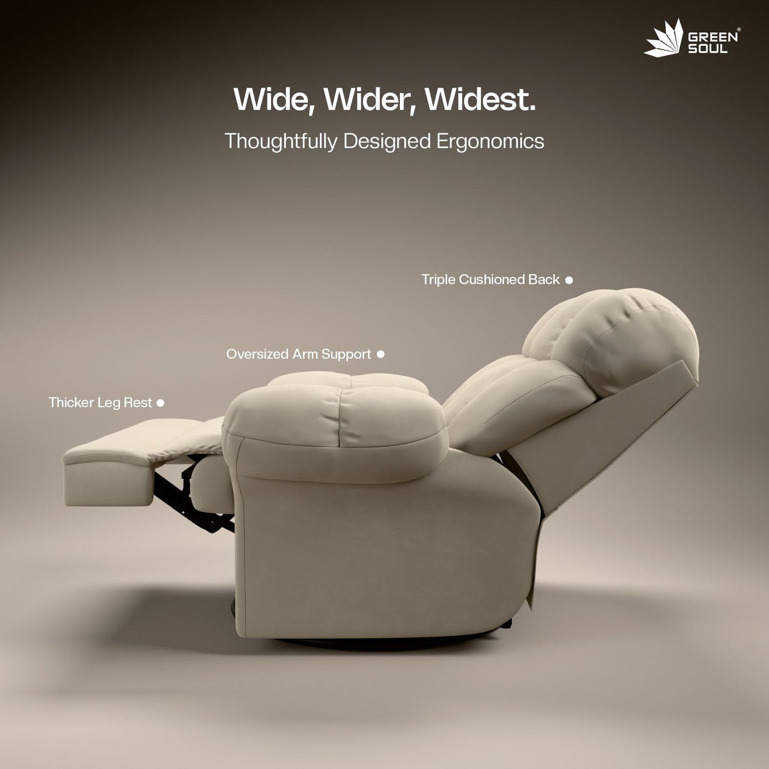 Image of GREEN SOUL Shangri-la|R3| Fabric Powered Swivel & Rocker Recliner