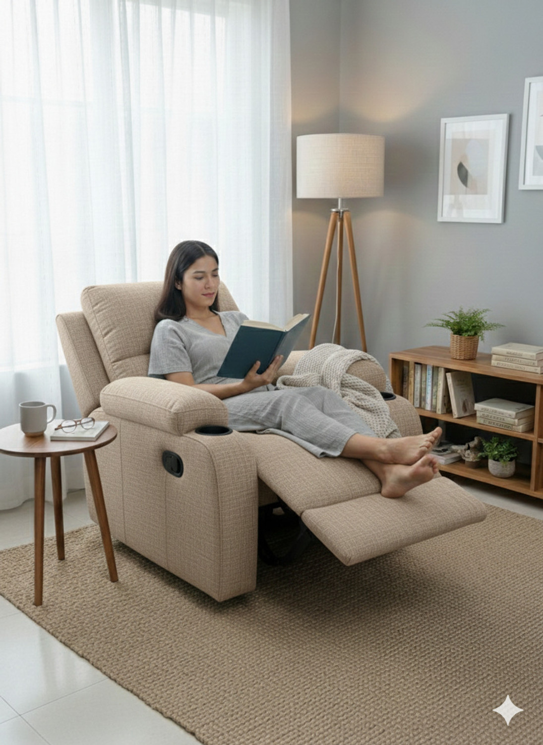 Image of Flipkart Perfect Homes Fabric Manual Recliner