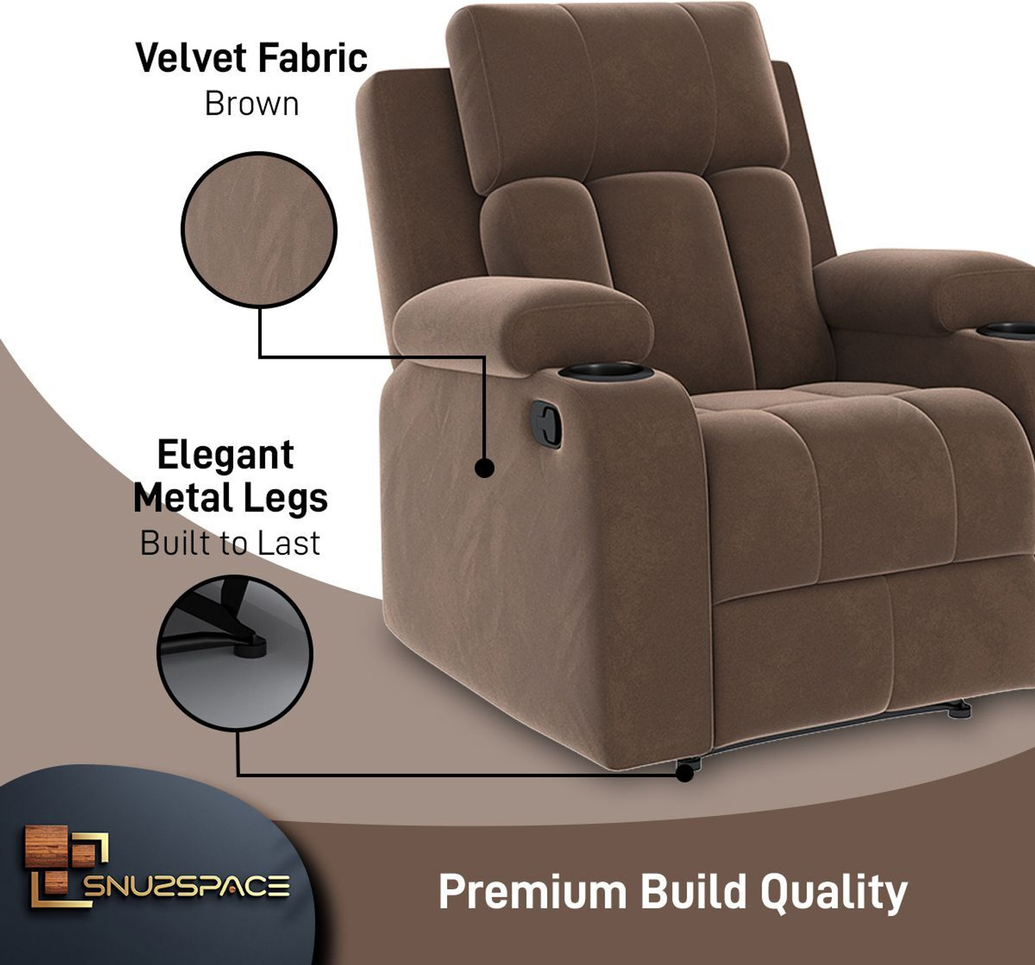 Image of SNUZSPACE Fabric Manual Recliner