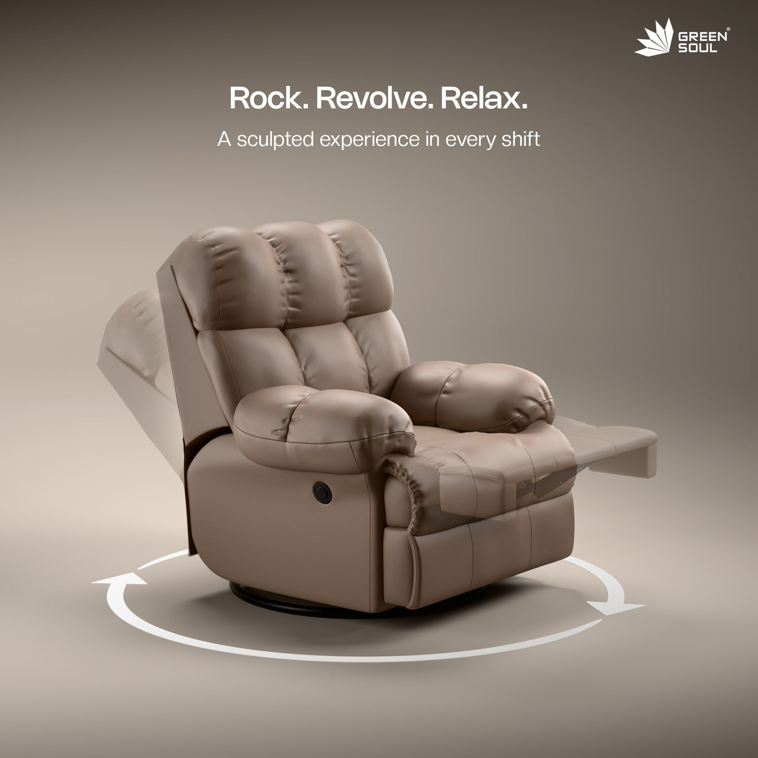 Image of GREEN SOUL Shangri-la |R3 | Leatherette Powered Swivel & Rocker Recliner