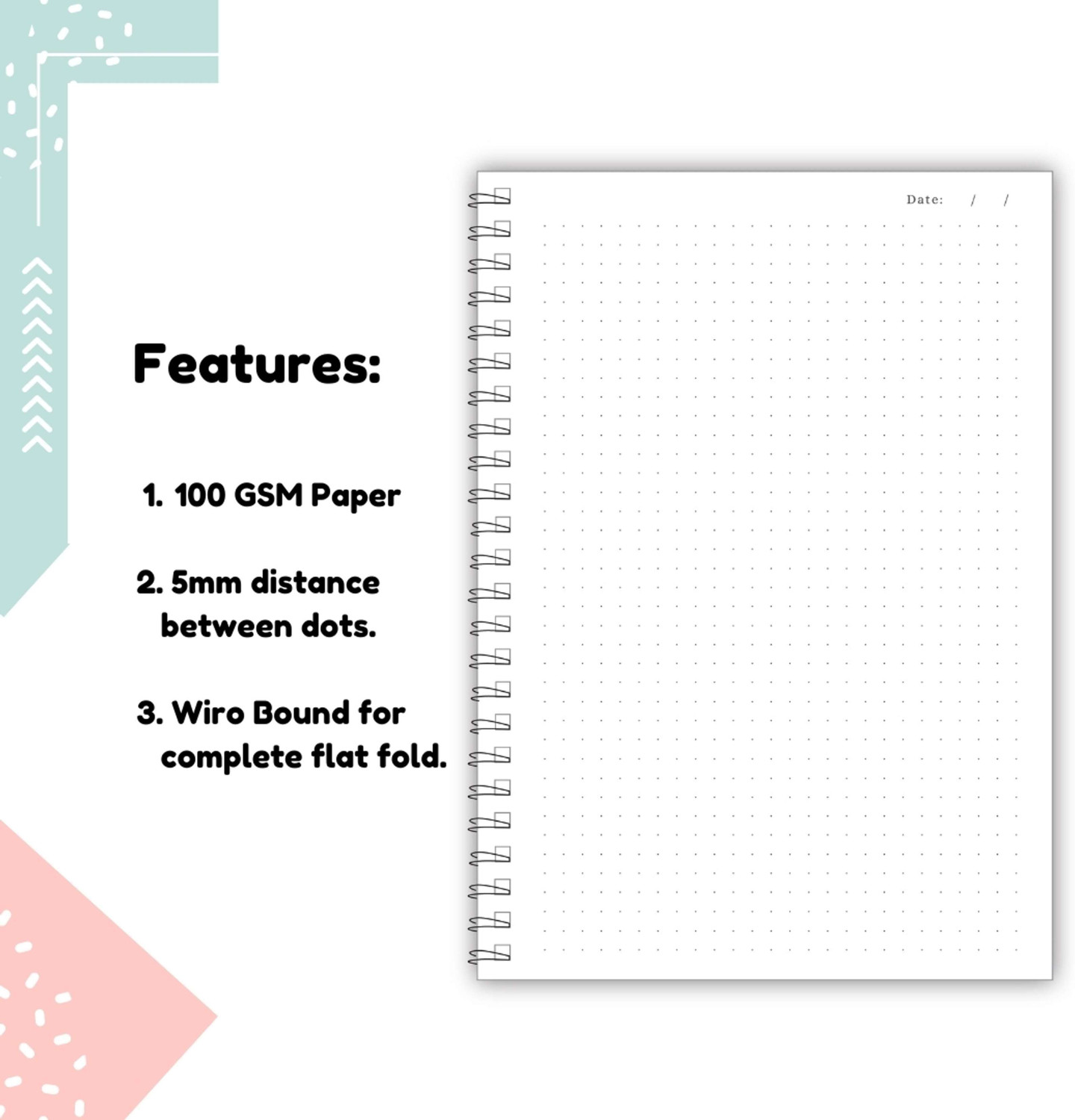 Image of ASVA Journal Dot Grid 140 Pages A5 Notebook Dotted 140 Pages