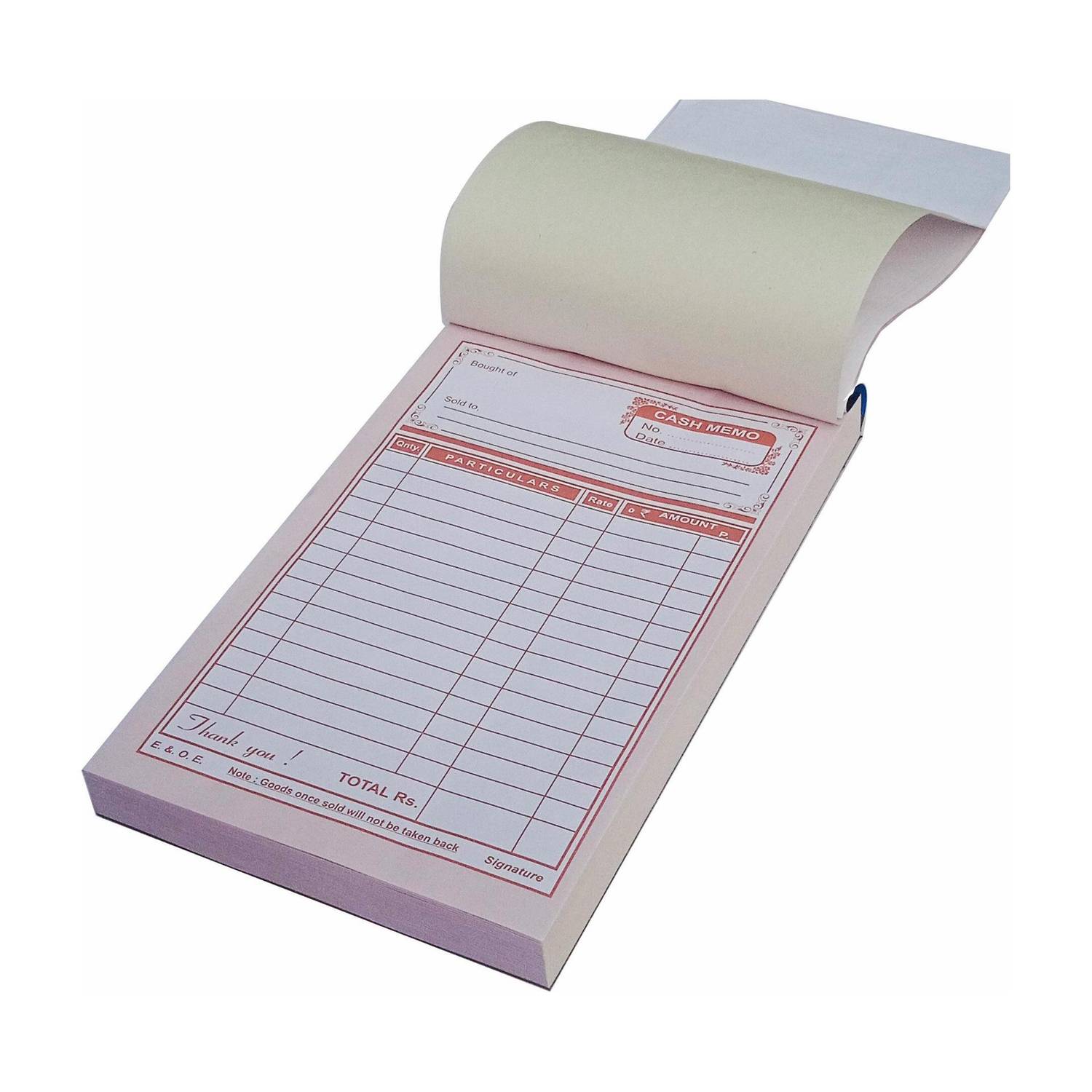 Accounts Cash Memo 100 +100 Pages A5 Cash Memo Book 100 Pages A5 1-Part Cash Memo