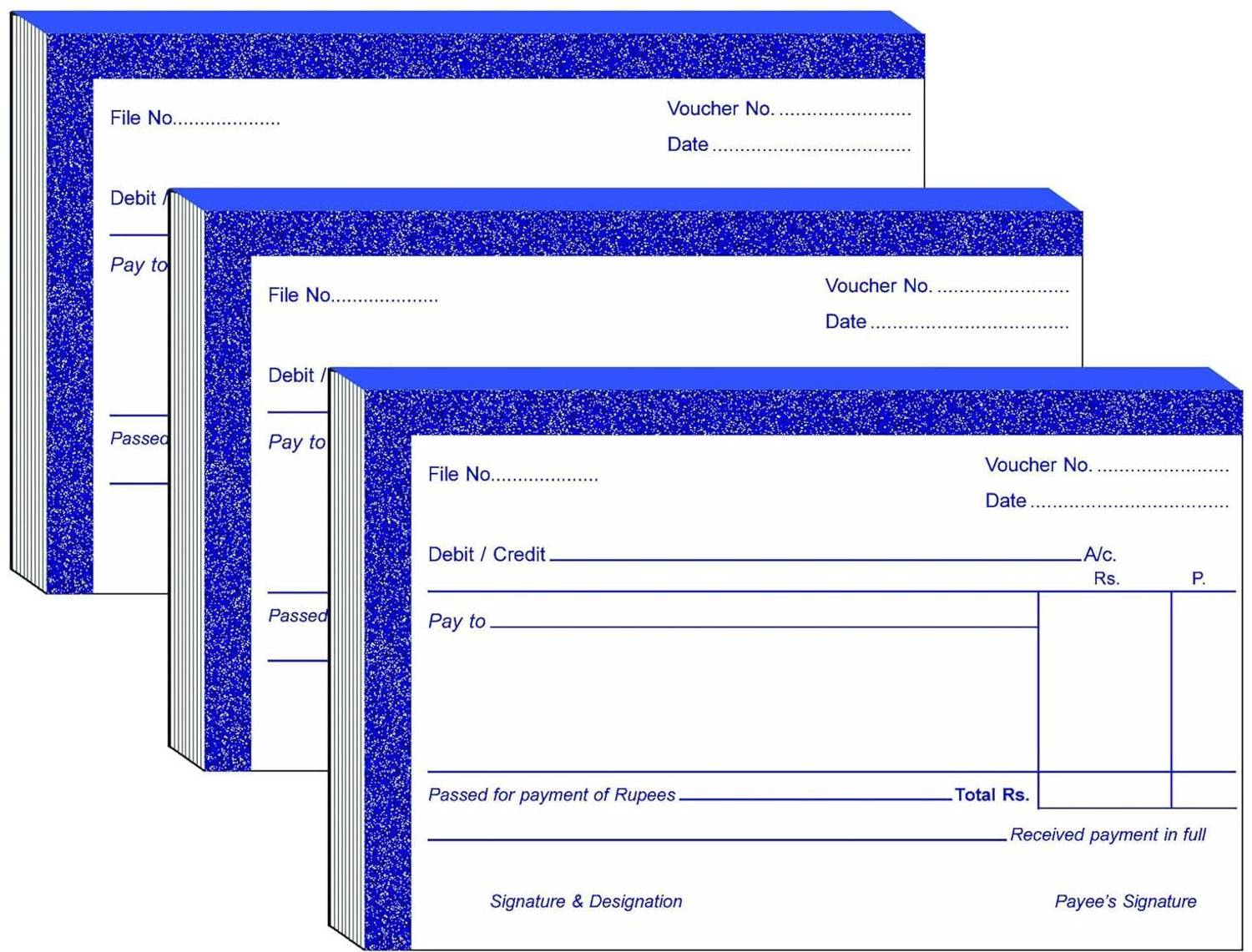 ANVIS Debit/Credit Voucher book | 17 × 11 cm | 100 sheets (Pack of 3) 1-Part Debit Credit Voucher Pad
