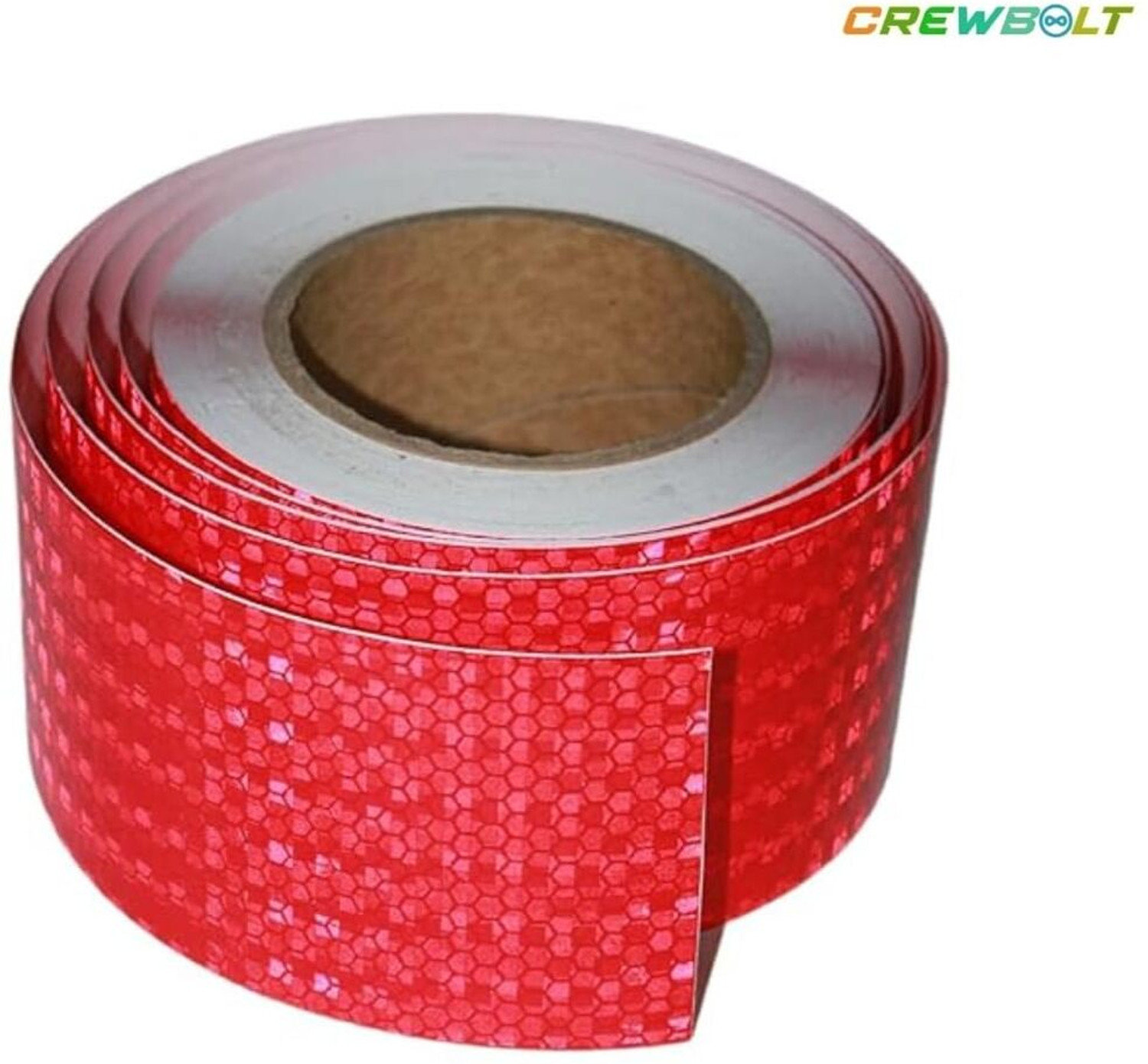 Image of Crewbolt High-Intensity 3 Inch Reflective Warning Conspicuity Tape 48 Meter 76 mm x 48 m Red Reflective Tape
