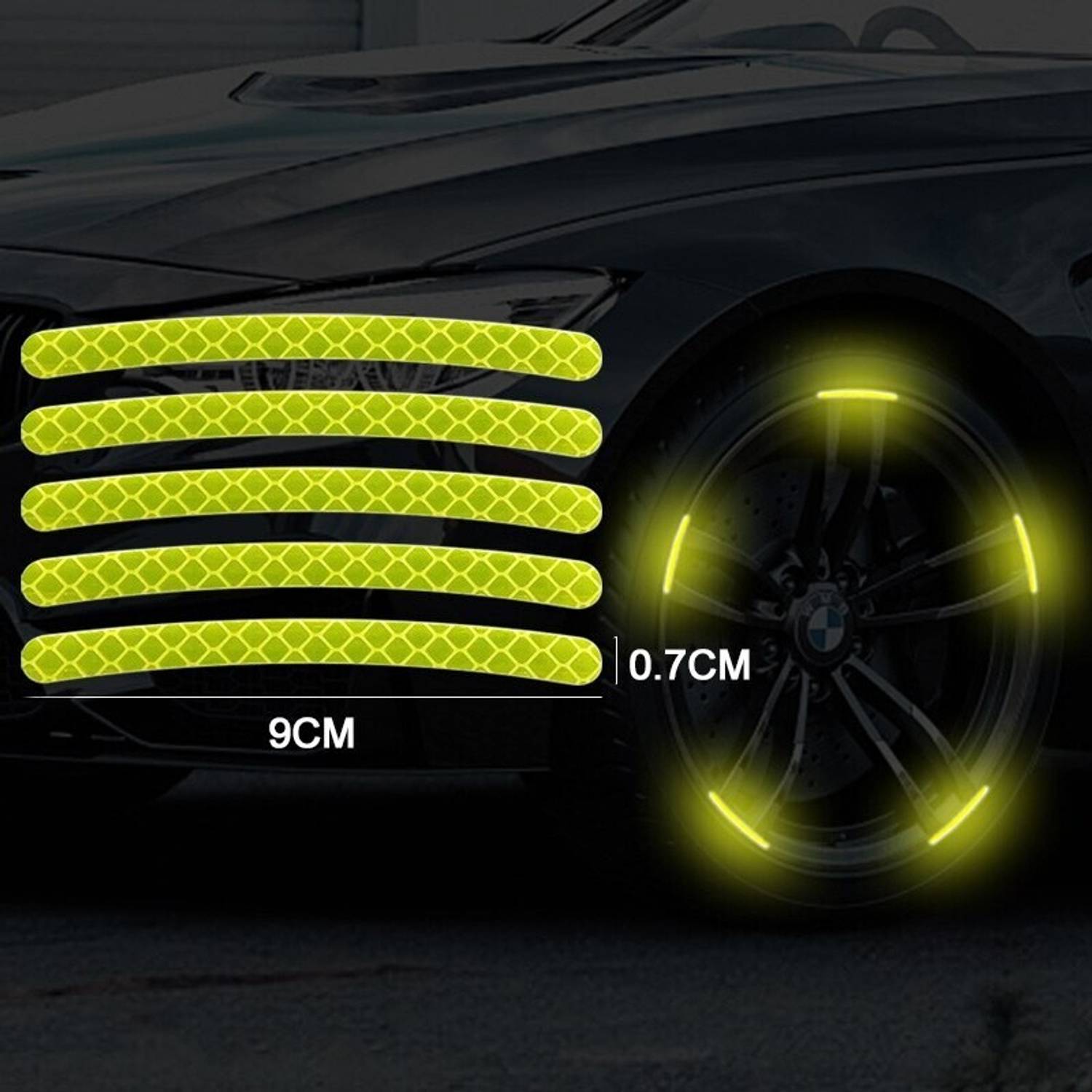 ASRYD CAR/BIKE REFELECTIVE STICKER 0.007 mm x 0.09 m GREEN Reflective Tape