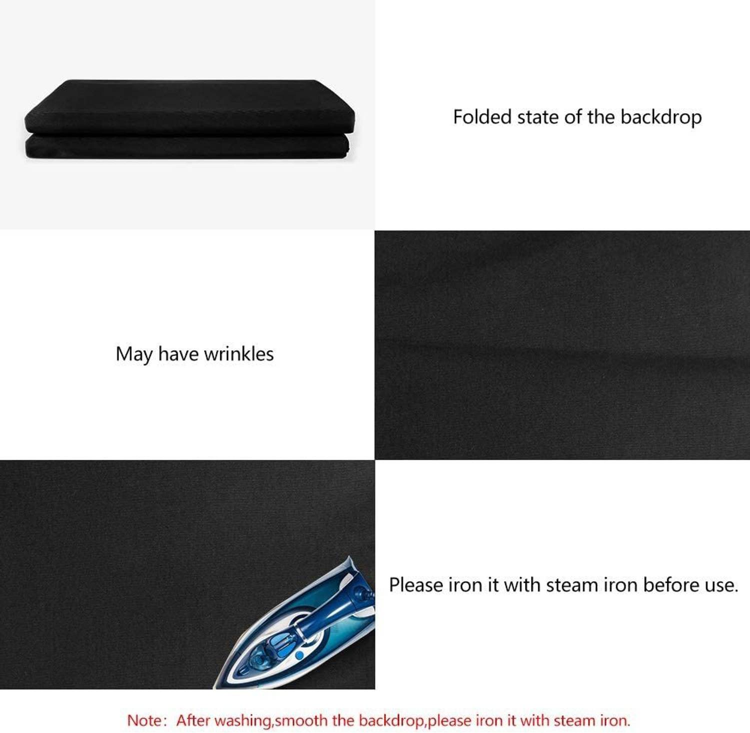 Vistook 6Ftx9Ft Black 200GSM Backdrop - Image 2