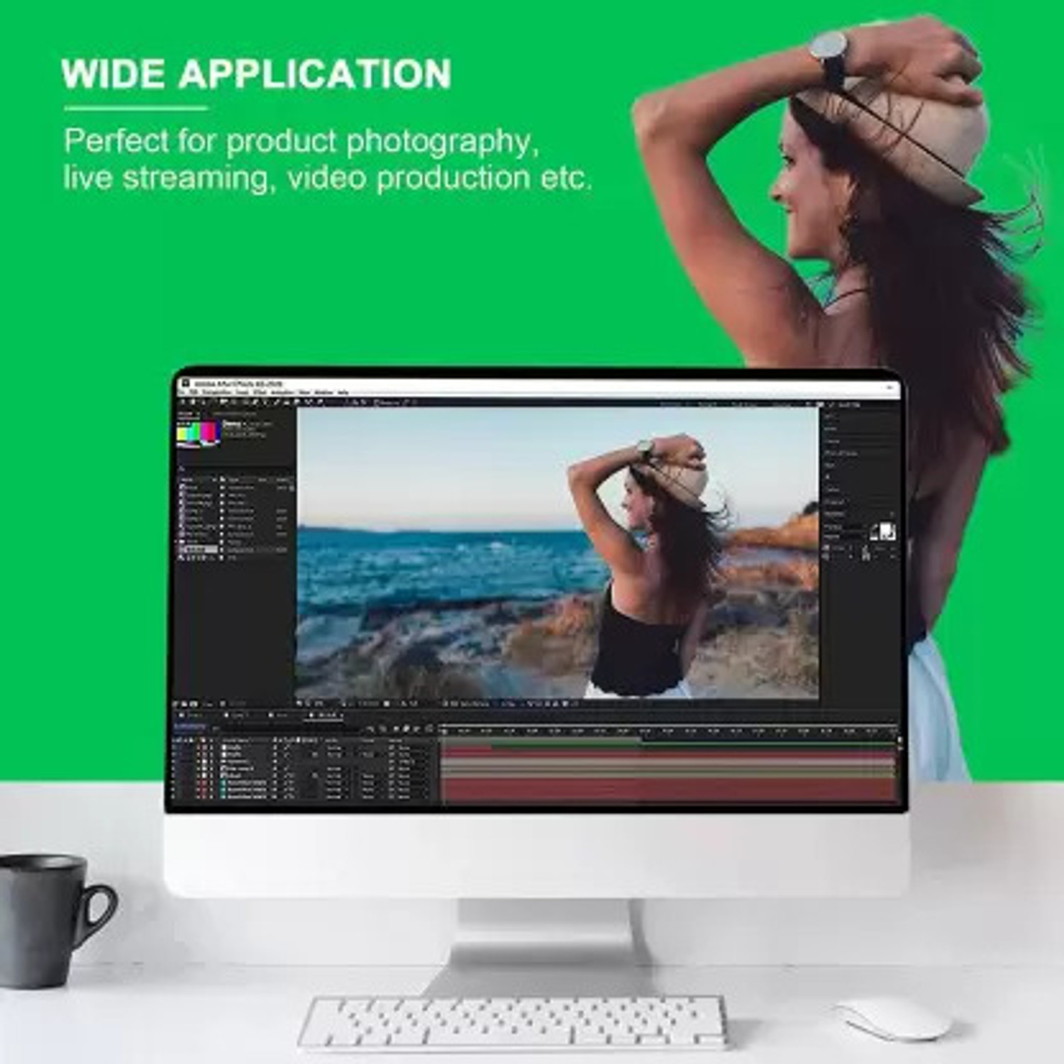 Image of Hiffin 8X12Ft Green Screen Backdrop Studio Photography Background with 4 Clips Reflector