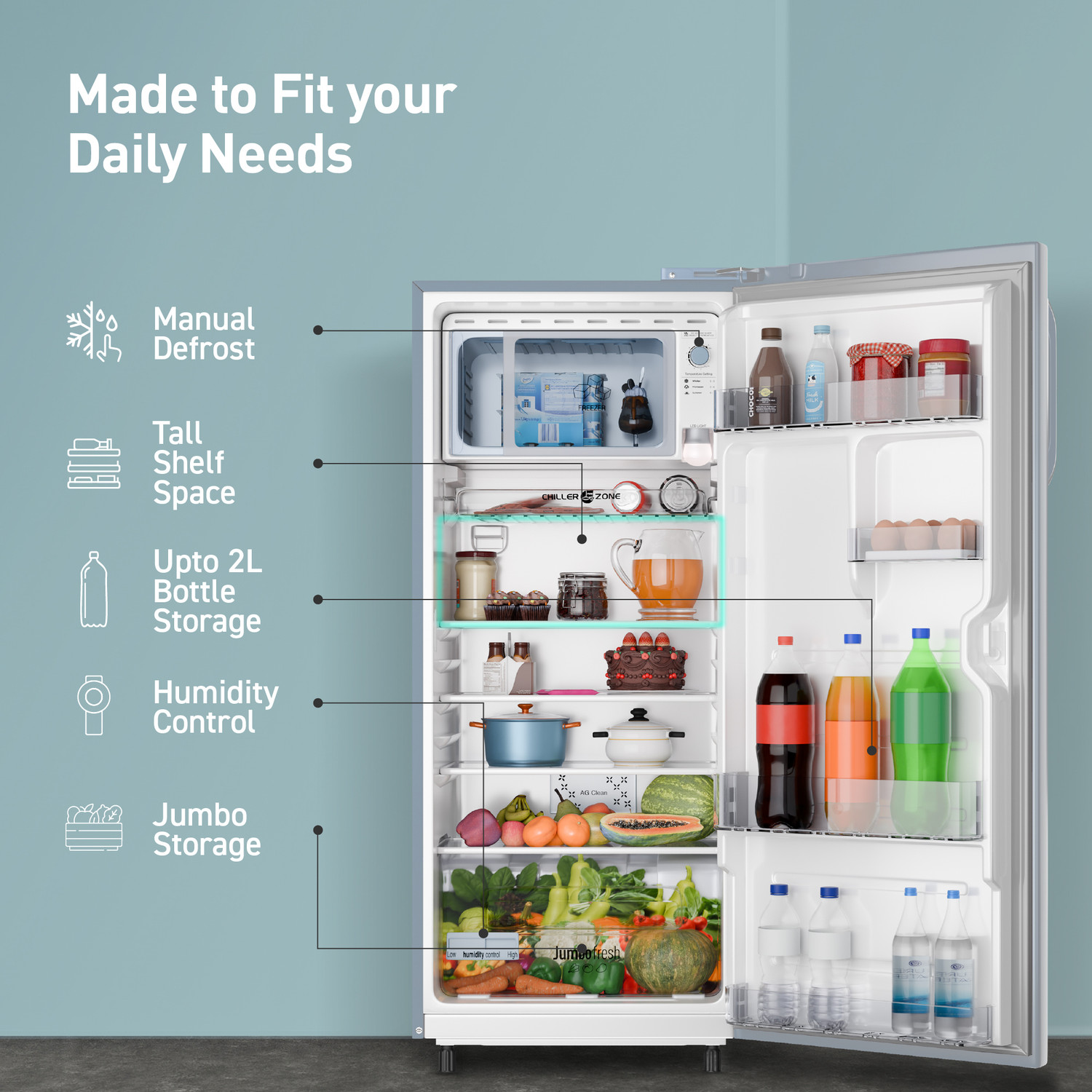 Image of Panasonic 215 L Direct Cool Single Door 2 Star Refrigerator
