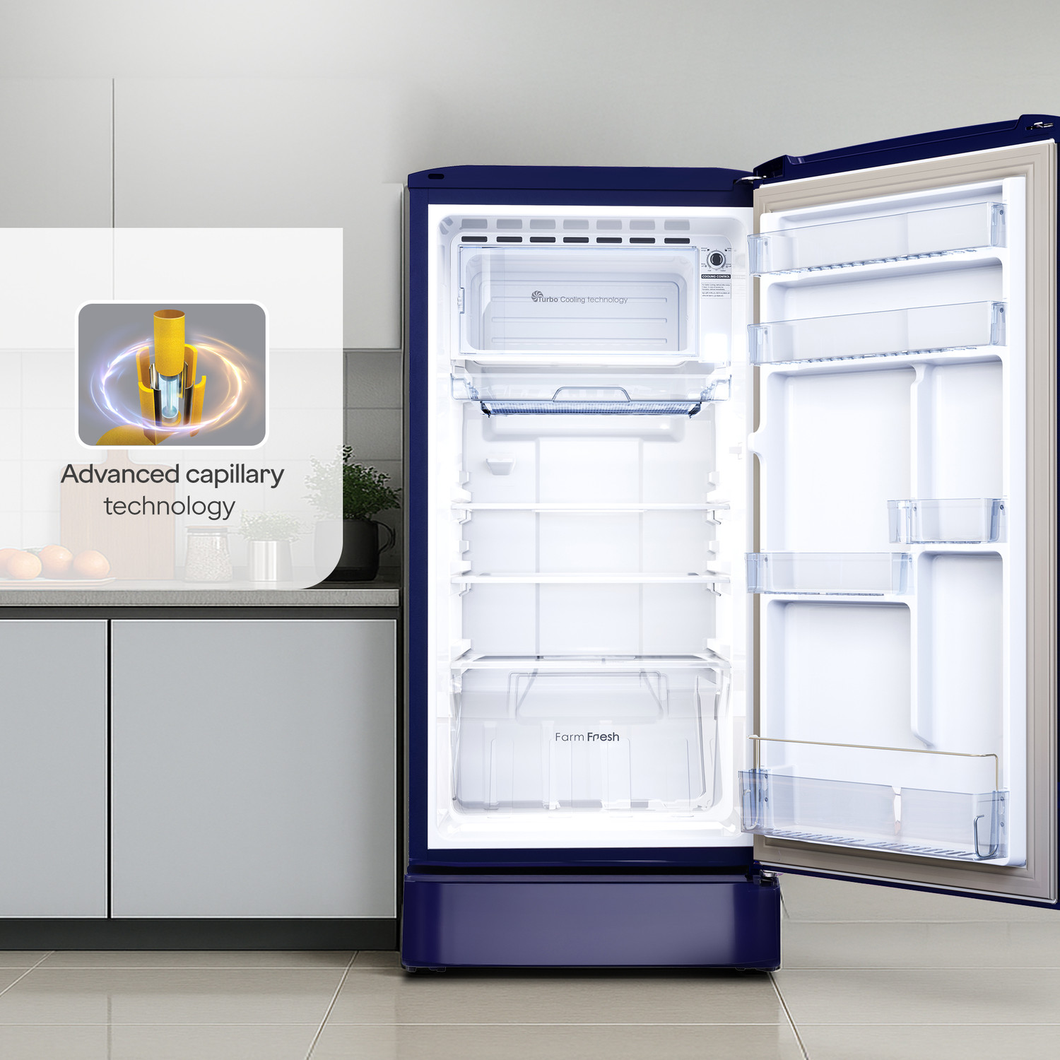 Image of Godrej 183 L Direct Cool Single Door 3 Star Refrigerator with Jumbo Vegetable Tray and Wired Shelves