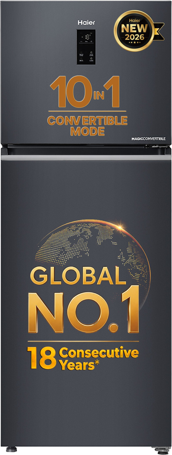 Image of Haier 328 L Frost Free Double Door 2 Star Convertible Refrigerator with Triple Inverter , 10 In 1 Convertible Modes, Digital Touch Display & Spacious Fresh Zone ( 2026 Model)
