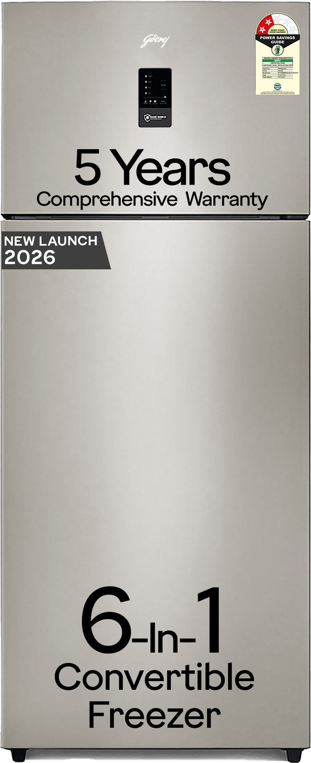 Image of Godrej 472 L Frost Free Double Door 2 Star Refrigerator with AI Tech, Digital Inverter, And 95%+ Food Surface Disinfection
