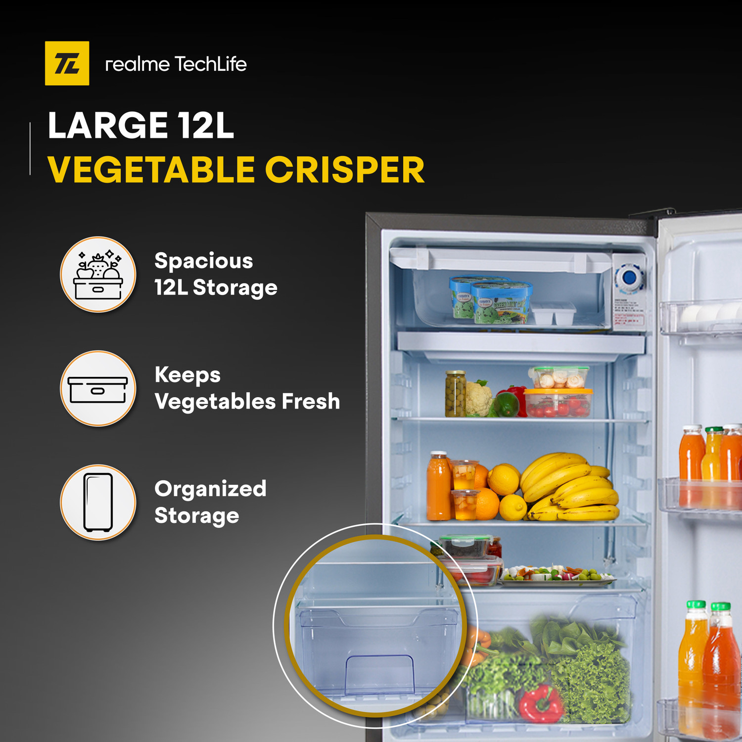 Image of realme TechLife 84 L Direct Cool Single Door 2 Star Refrigerator