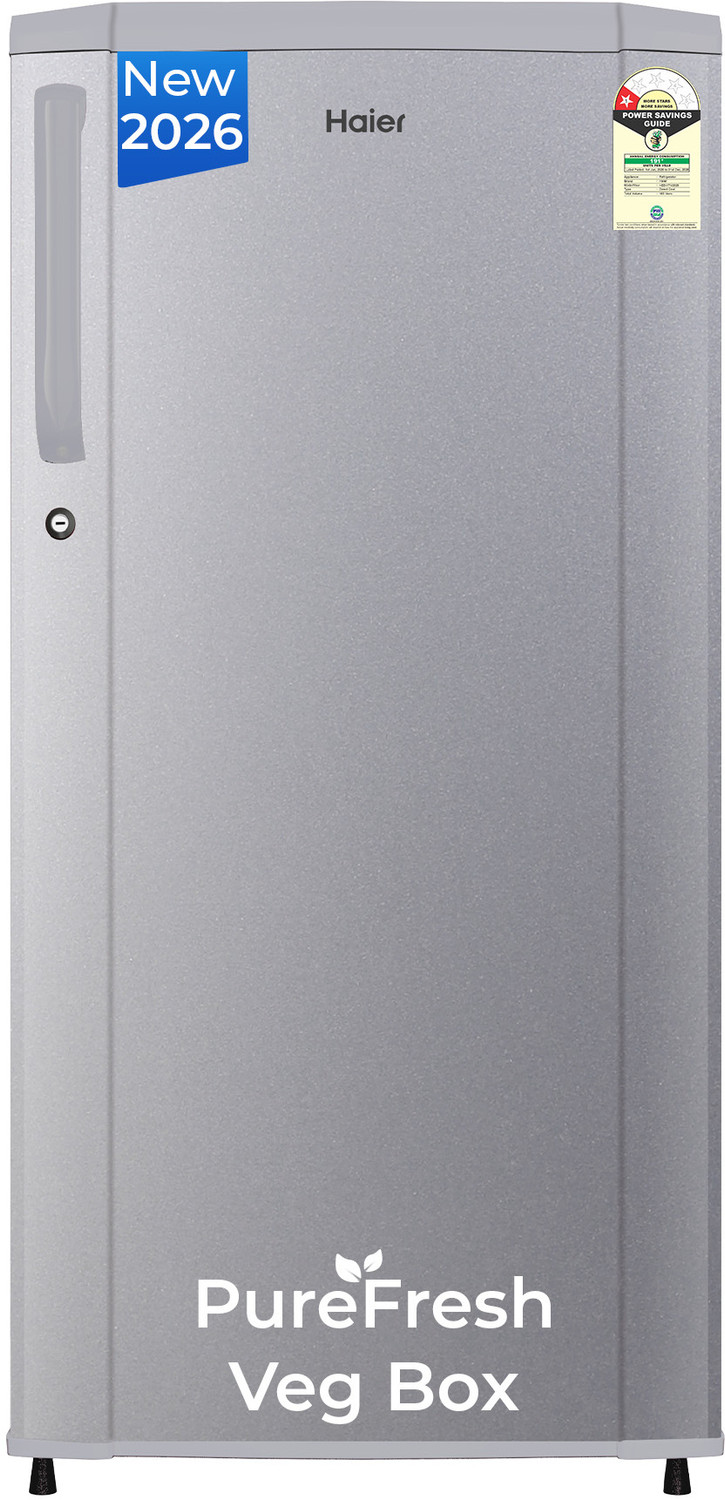 Image of Haier 165 L Direct Cool Single Door 1 Star Refrigerator with Diamond Edge Freezing Technology, Easy Clean Back, Large Vegetable Box ( 2026 Model)