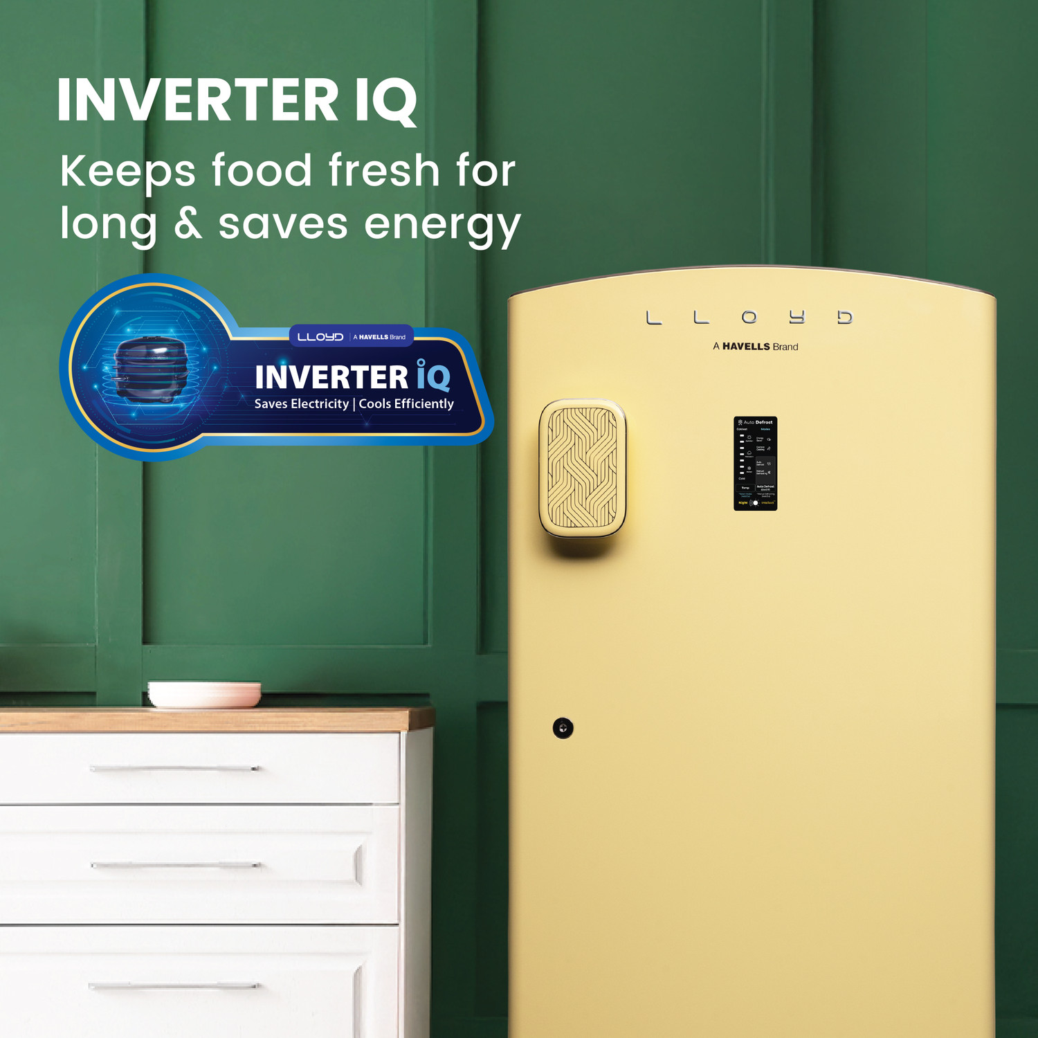 Image of Lloyd by Havells 195 L Direct Cool Single Door 5 Star Refrigerator with AI Auto Defrost Rapid Freeze Technology - Ice in 29 minutesInverter Compressor