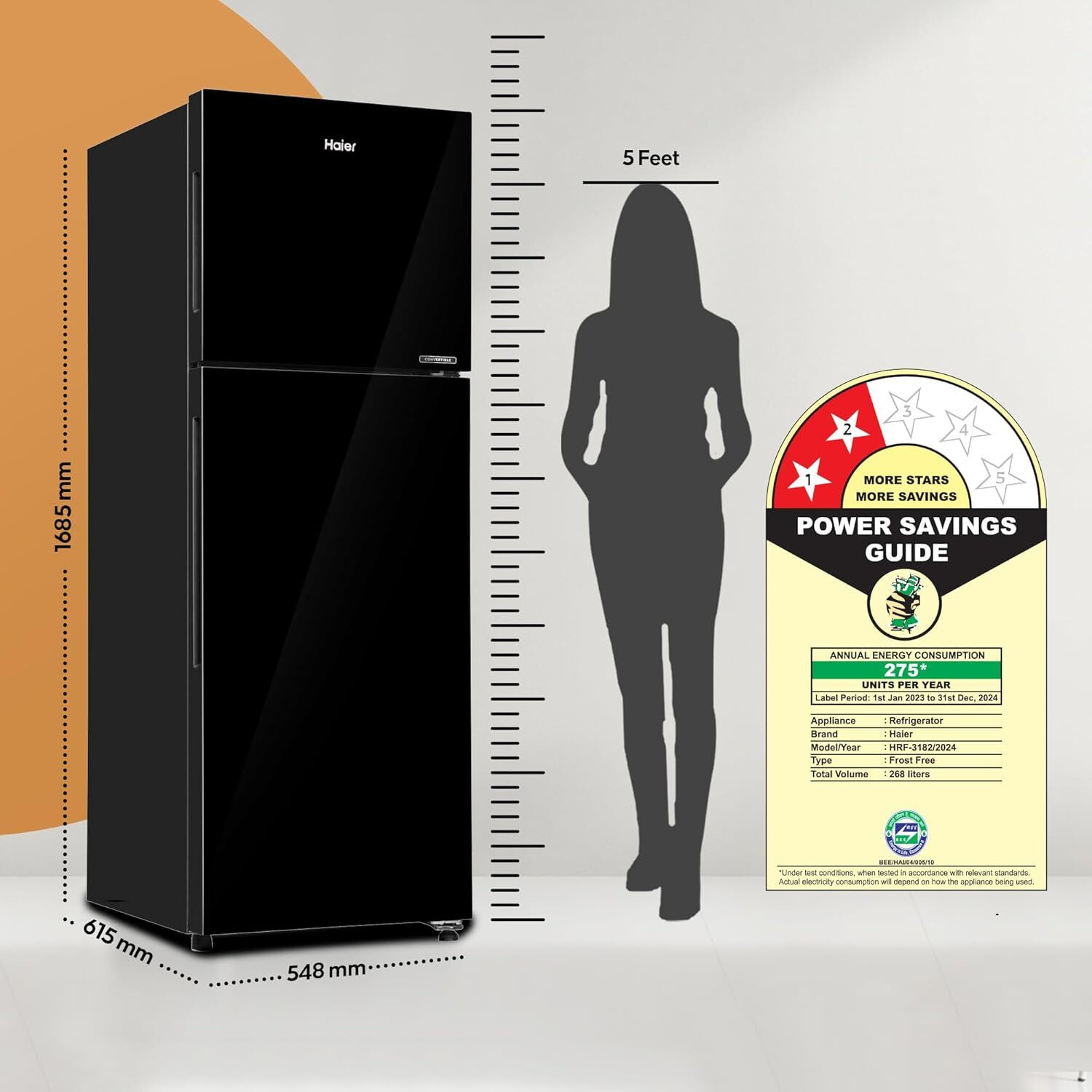 Image of Haier 268 L Frost Free Double Door Top Mount 2 Star Convertible Refrigerator
