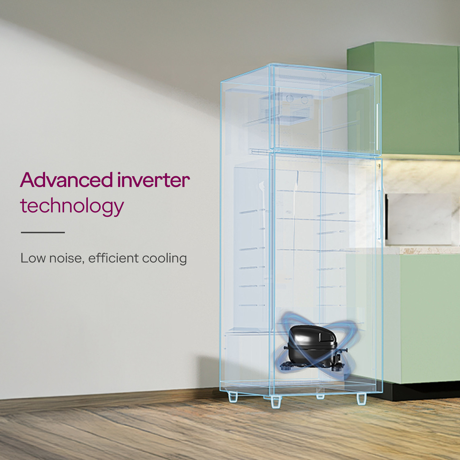 Image of Godrej 238 L Frost Free Double Door 3 Star Refrigerator with Advanced Inverter and 95%+ Food Surface Disinfection