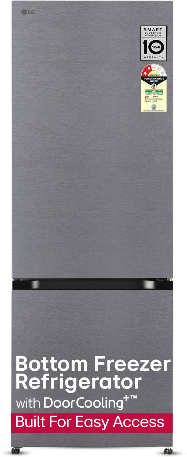 Image of LG 340 L Frost Free Double Door Bottom Mount 2 Star Refrigerator with Wi-Fi Convertible Refrigerator with Door Cooling+ and Express Freeze