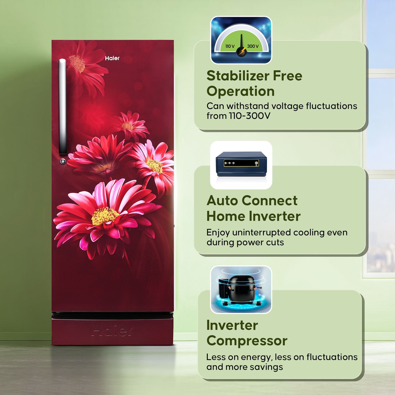 Image of Haier 215 L Direct Cool Single Door 5 Star Refrigerator with Base Drawer