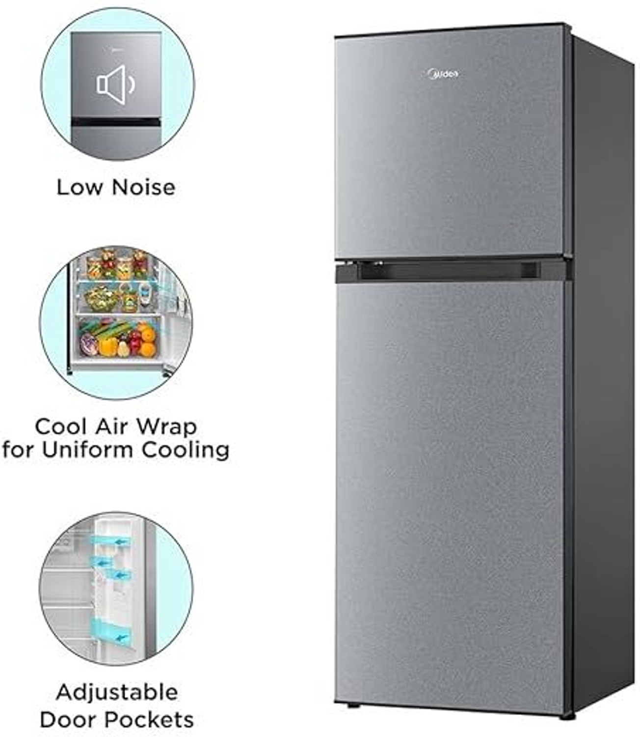 Image of Midea 233 L Frost Free Double Door Top Mount 2 Star Refrigerator