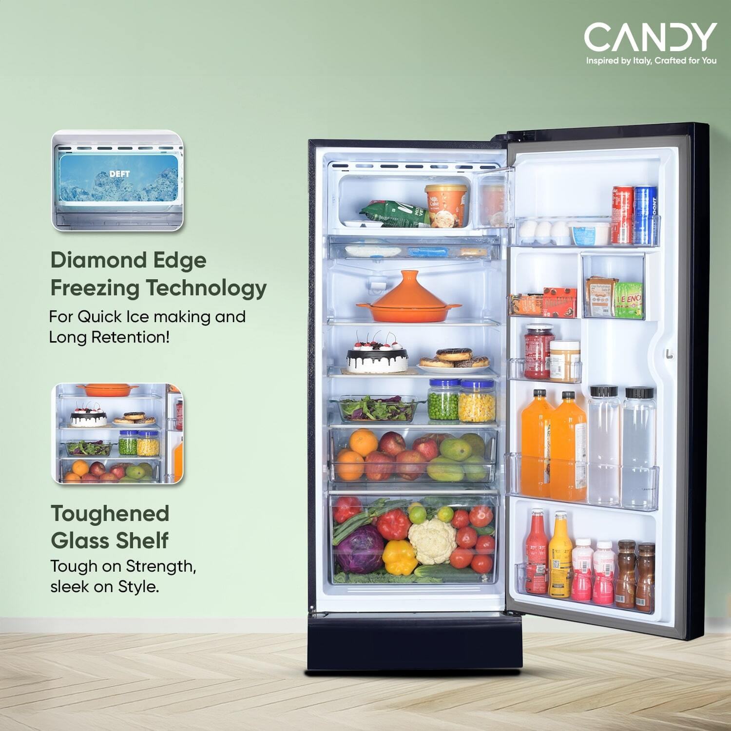 Image of CANDY 190 L Direct Cool Single Door 5 Star Refrigerator