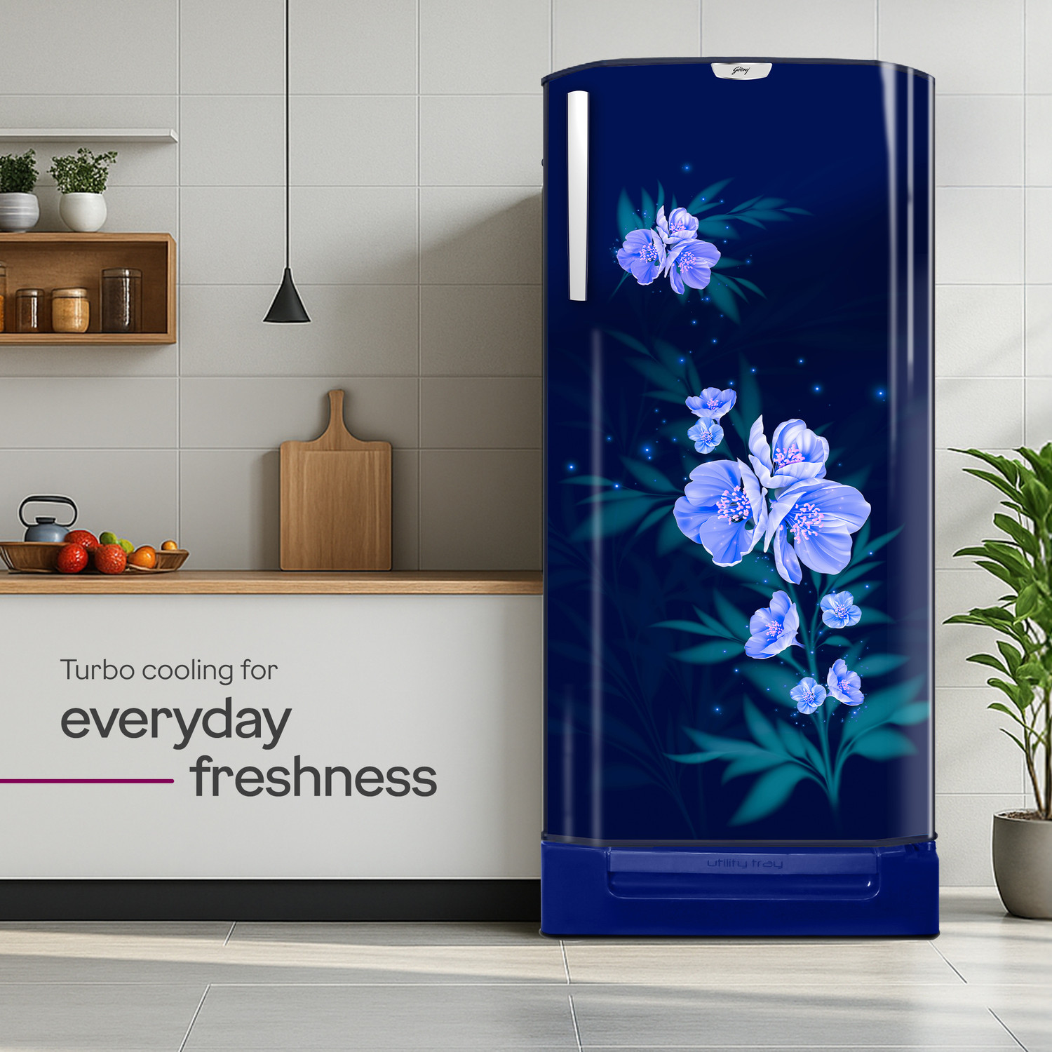 Image of Godrej 180 L Direct Cool Single Door 4 Star Refrigerator with Base Drawer with Faster Bottle Cooling And Ice Making