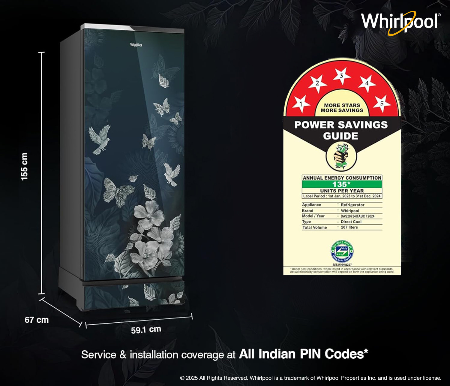 Image of Whirlpool 207 L Direct Cool Single Door 5 Star Refrigerator with Base Drawer
