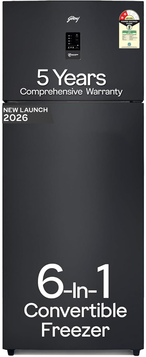 Image of Godrej 472 L Frost Free Double Door 2 Star Refrigerator with AI Tech, Digital Inverter, And 95%+ Food Surface Disinfection