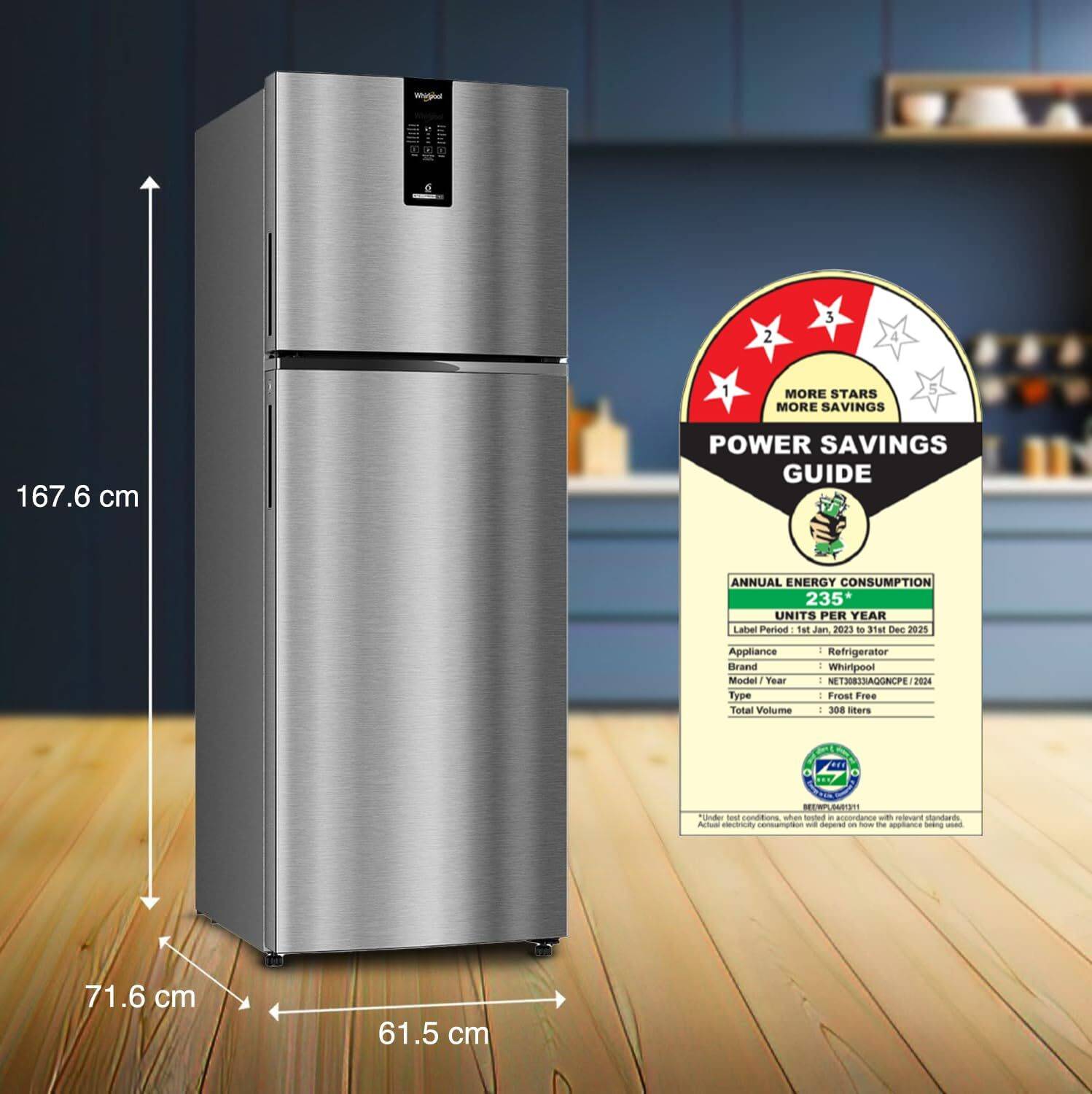 Whirlpool 308 L Frost Free Double Door Refrigerator - Image 5