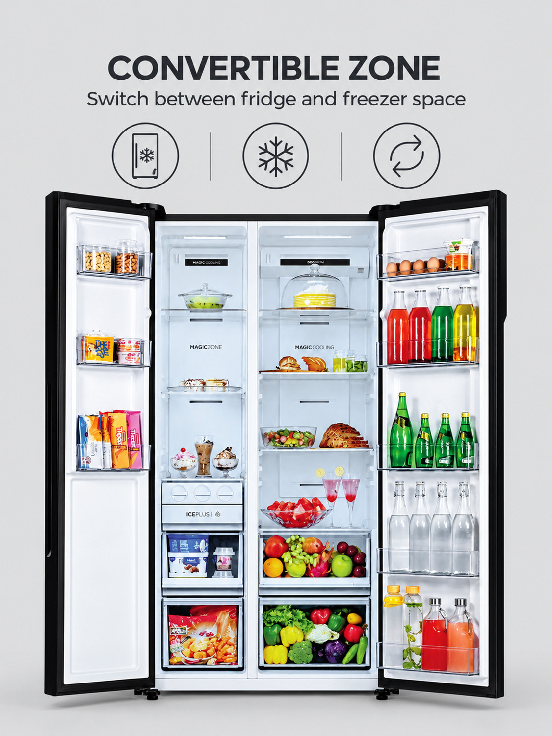 Free Color Inverter Haier 602 L Frost Free Side by Side 3 Star Convertible Refrigerator ...