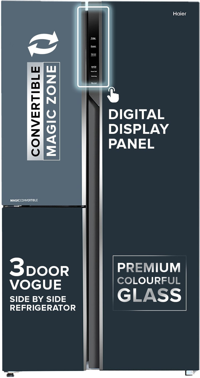 Image of Haier 598 L Frost Free Triple Door Convertible Refrigerator with 83% Convertible Fridge SpaceDigital Control Panel360 Degree CoolingMagic Convertible ZoneExpert Inverter 3-Door