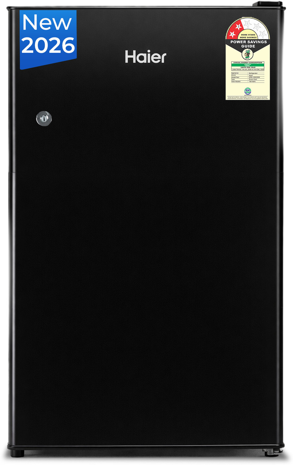 Image of Haier 100 L Direct Cool Single Door 2 Star Refrigerator with Chiller Freezer Box, LED Light for Clear View, Lock & Key and Easy Clean Back ( 2026 Model)