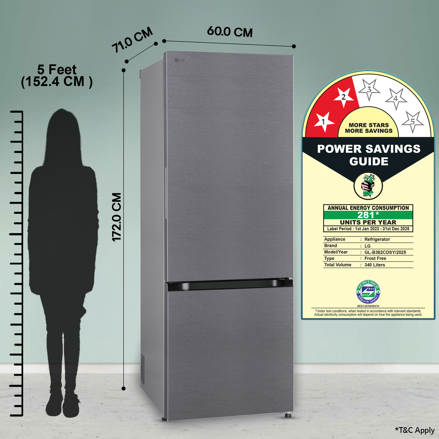 Image of LG 340 L Frost Free Double Door Bottom Mount 2 Star Refrigerator with Wi-Fi Convertible Refrigerator with Door Cooling+ and Express Freeze
