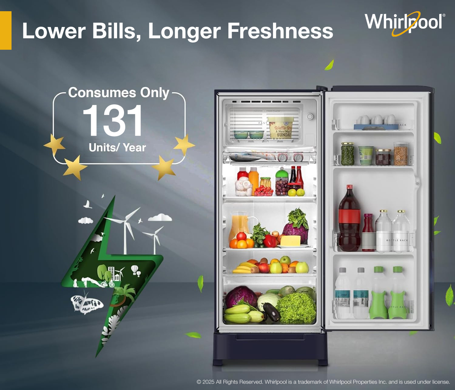 Image of Whirlpool 184 L Direct Cool Single Door 5 Star Refrigerator with 5 star Refrigerator with Base drawer, energy efficient