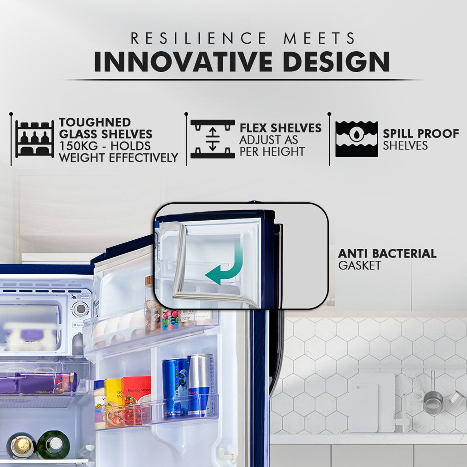 Image of MarQ by Flipkart 208 L Direct Cool Single Door 3 Star Refrigerator with Powerful Inverter Compressor & Large Vegetable Basket