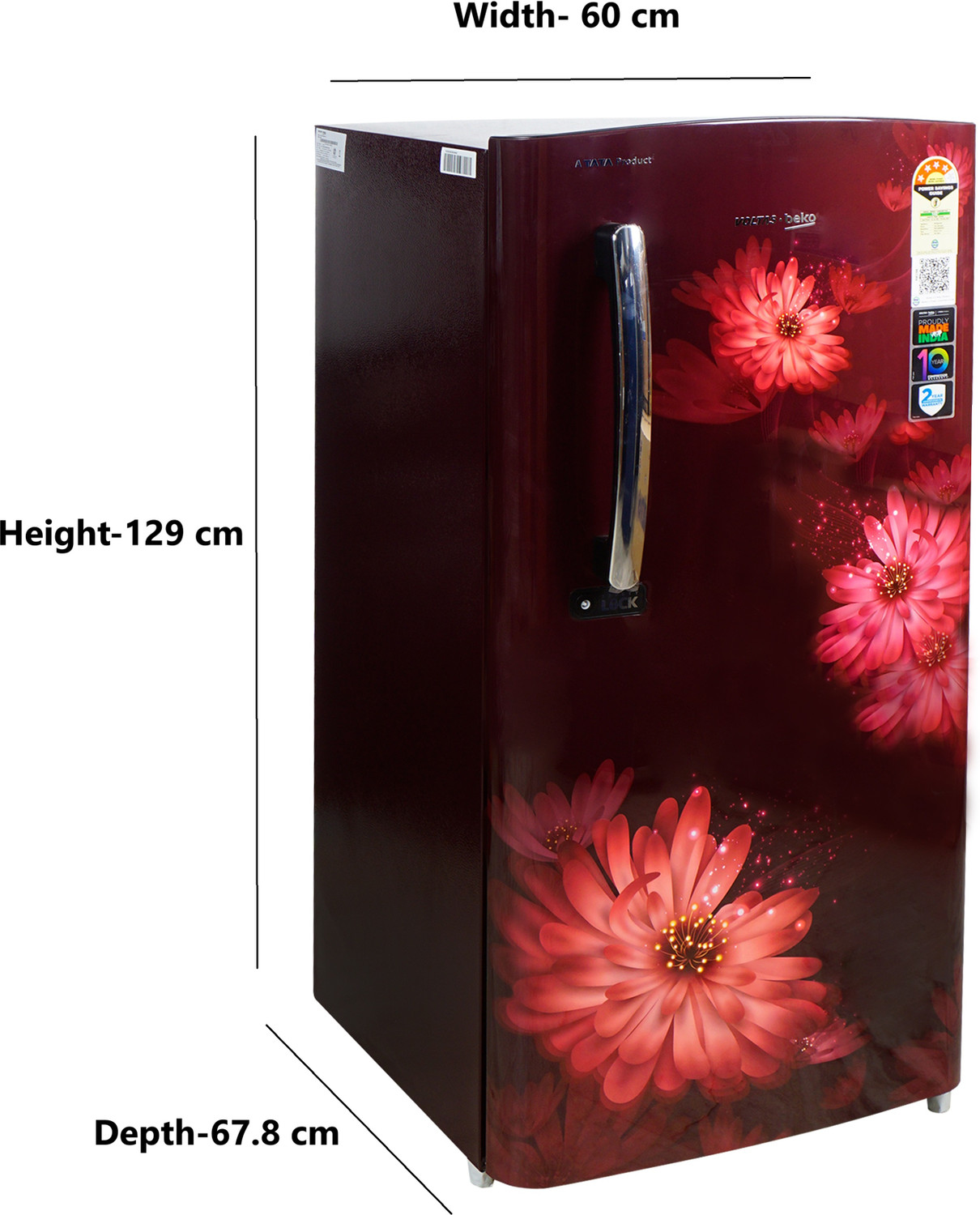 Image of Voltas Beko 185 L Direct Cool Single Door 4 Star Refrigerator