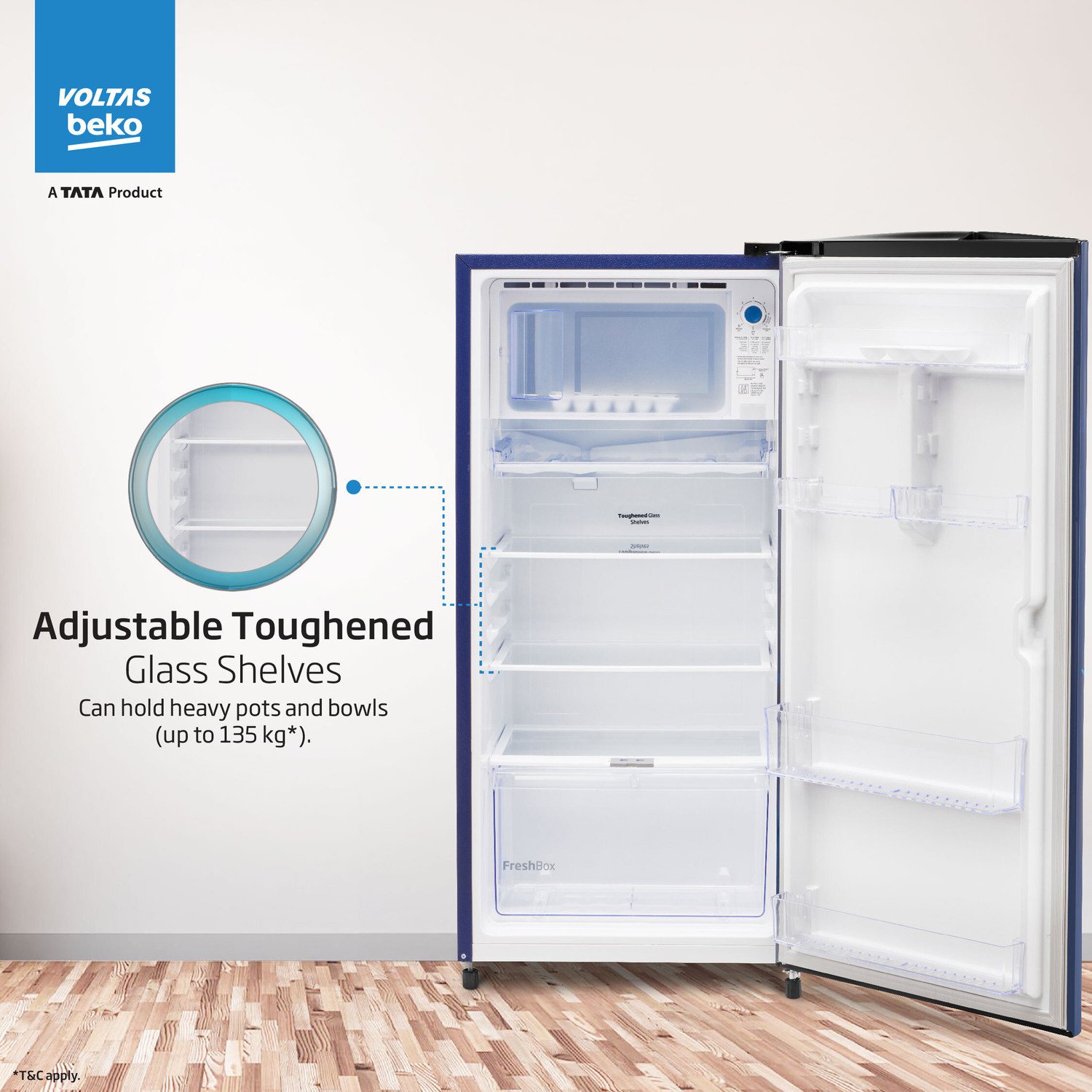 Image of Voltas Beko 183 L Direct Cool Single Door 2 Star Refrigerator