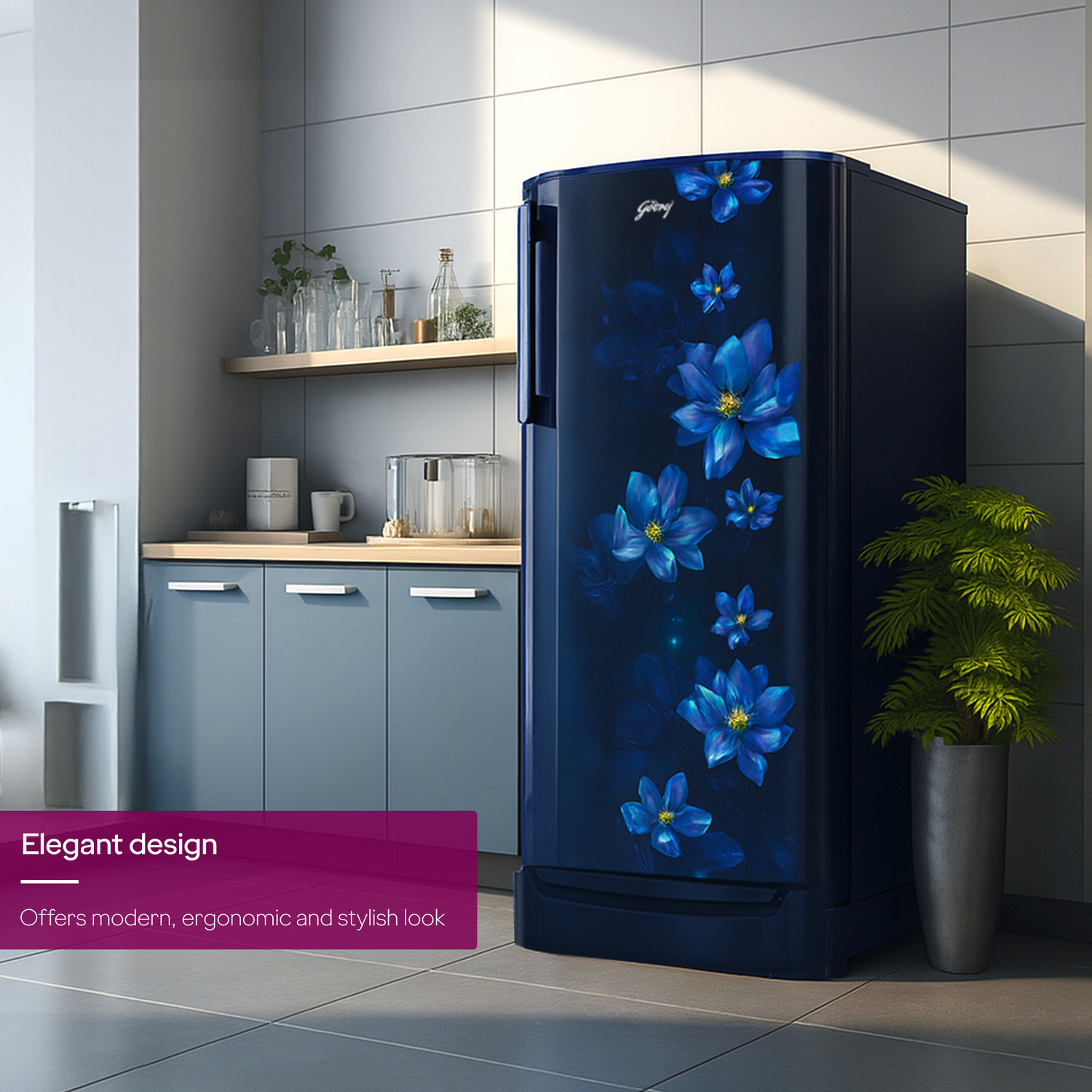 Image of Godrej 183 L Direct Cool Single Door 2 Star Refrigerator with 24 Days Farm Freshness 20L Jumbo Vegetable Tray Toughened Glass Shelves 2.5L Bottle Space