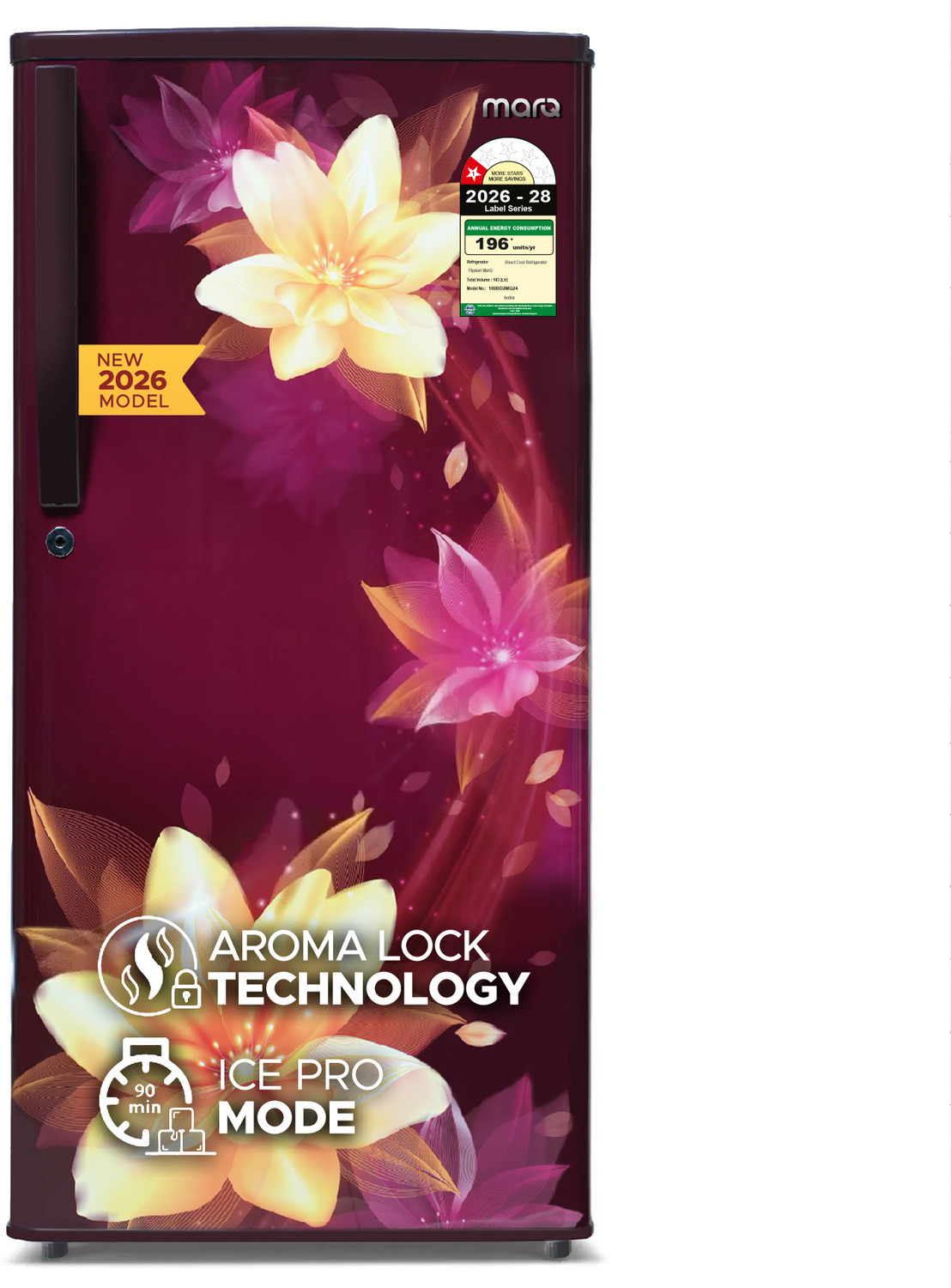 Image of MarQ by Flipkart 183 L Direct Cool Single Door 1 Star Refrigerator with Toughened Glass Shelves and Large Vegetable Basket