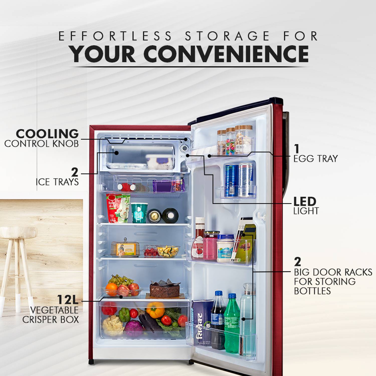 MarQ by Flipkart 183 L Direct Cool Single Door 1 Star Refrigerator