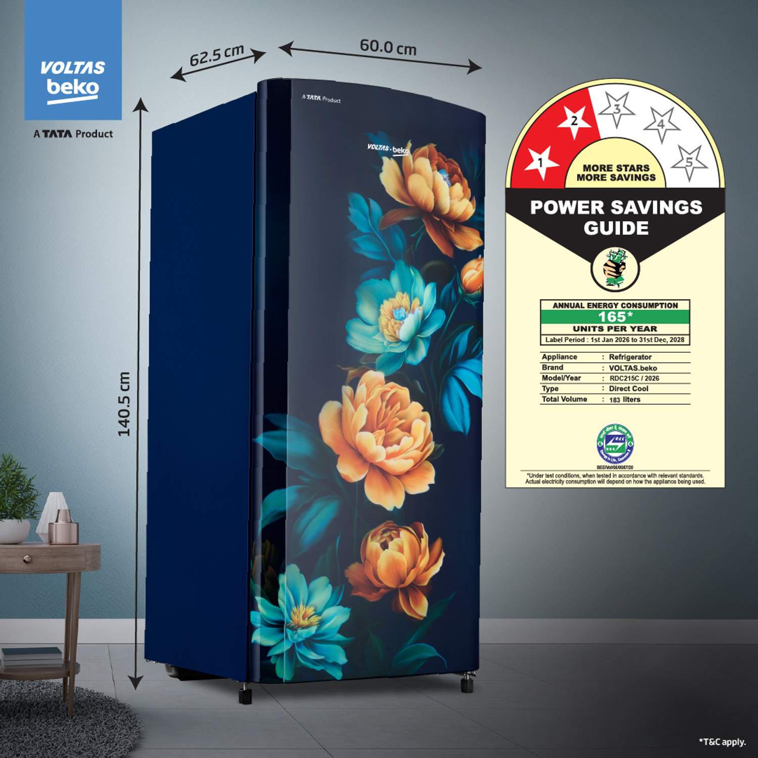 Image of Voltas Beko 183 L Direct Cool Single Door 2 Star Refrigerator