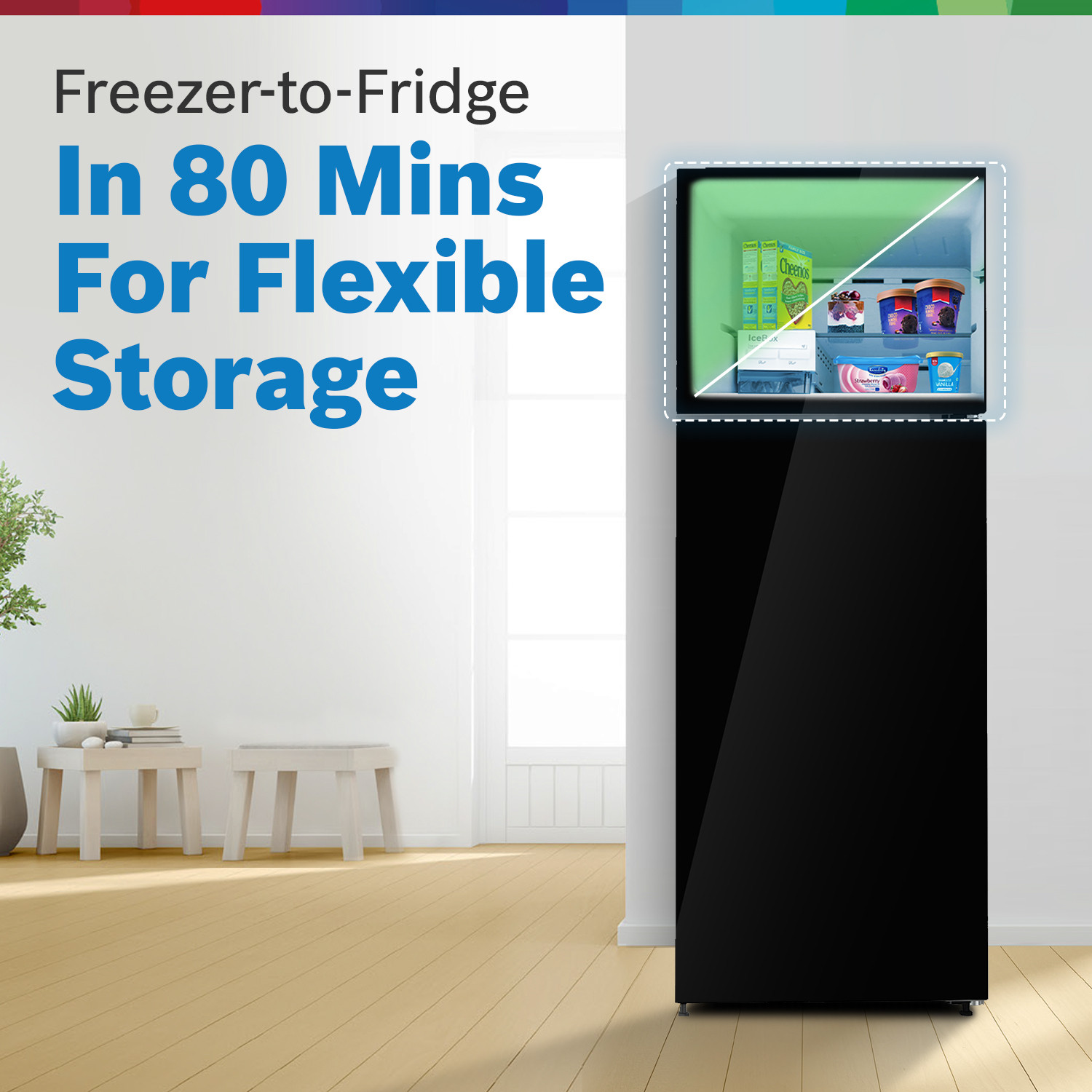 Image of BOSCH 368 L Frost Free Double Door 2 Star Convertible Refrigerator with Large LED Display, Inverter Frost Free , Integrated Handle, VitaFresh Technology for 10 Day Freshness, Integrated Handle
