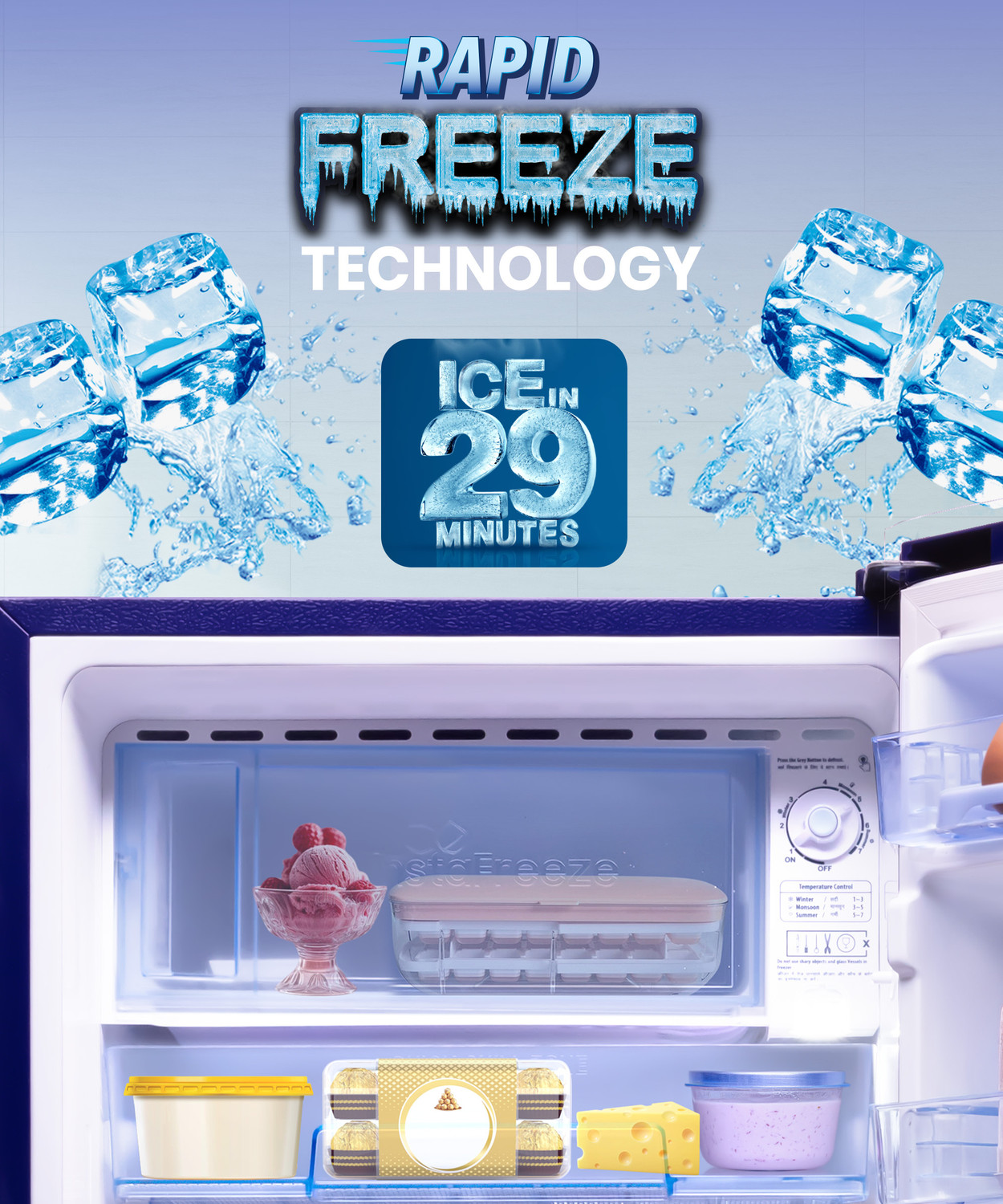 Image of Lloyd by Havells 188 L Direct Cool Single Door 3 Star Refrigerator with Rapid Freeze Technology - Ice in 29 minutes Inverter CompressorFleximax Design