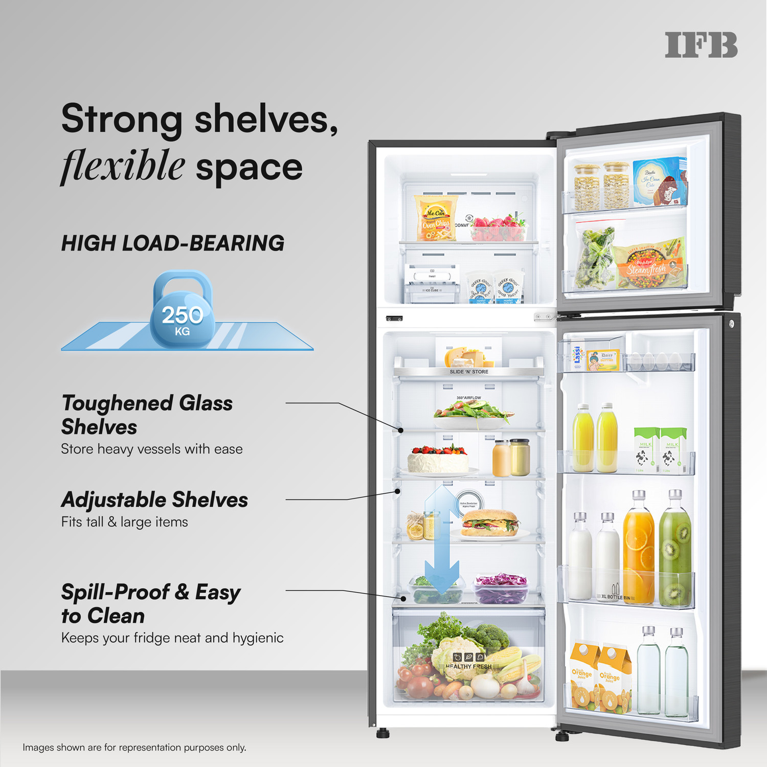 Image of IFB 331 L Frost Free Double Door 3 Star Refrigerator
