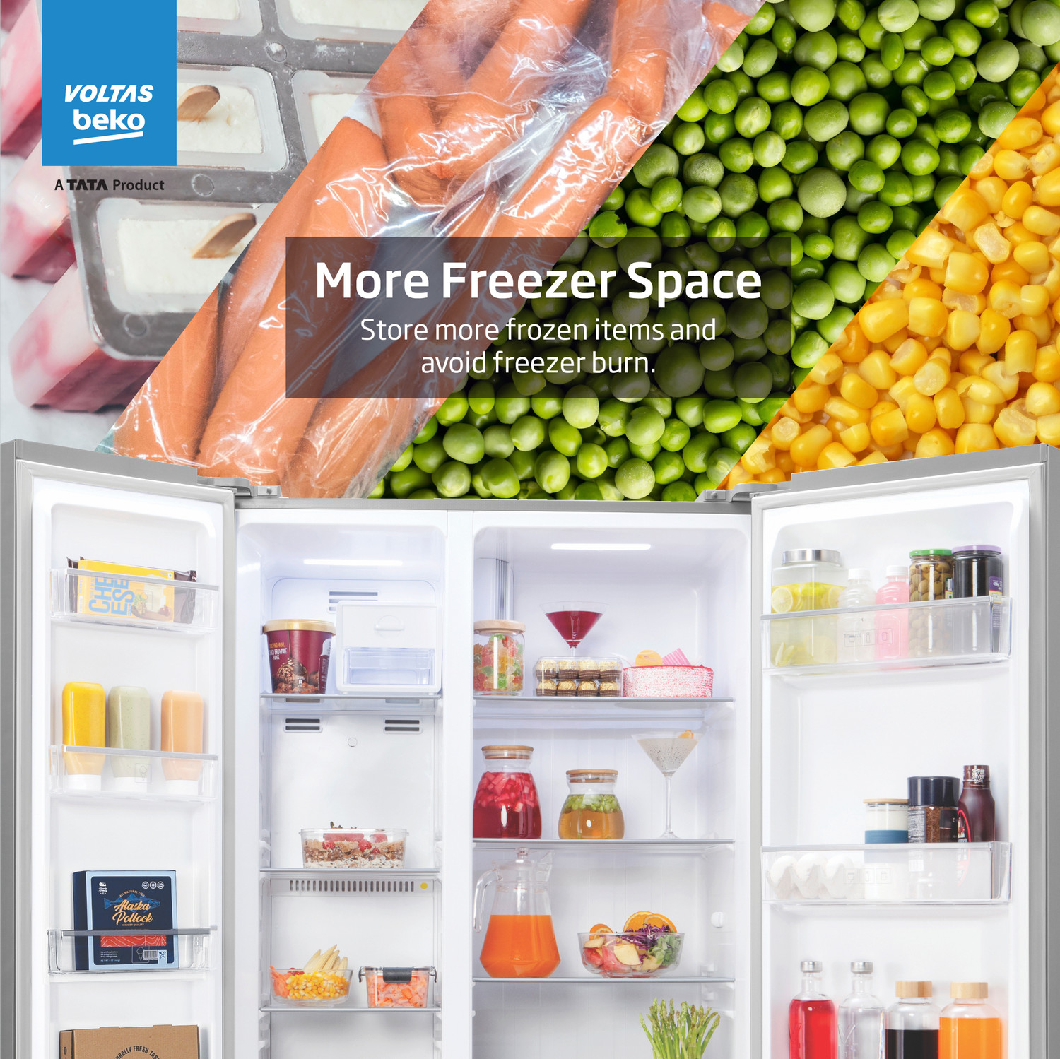 Image of Voltas Beko 472 L Frost Free Side by Side Refrigerator